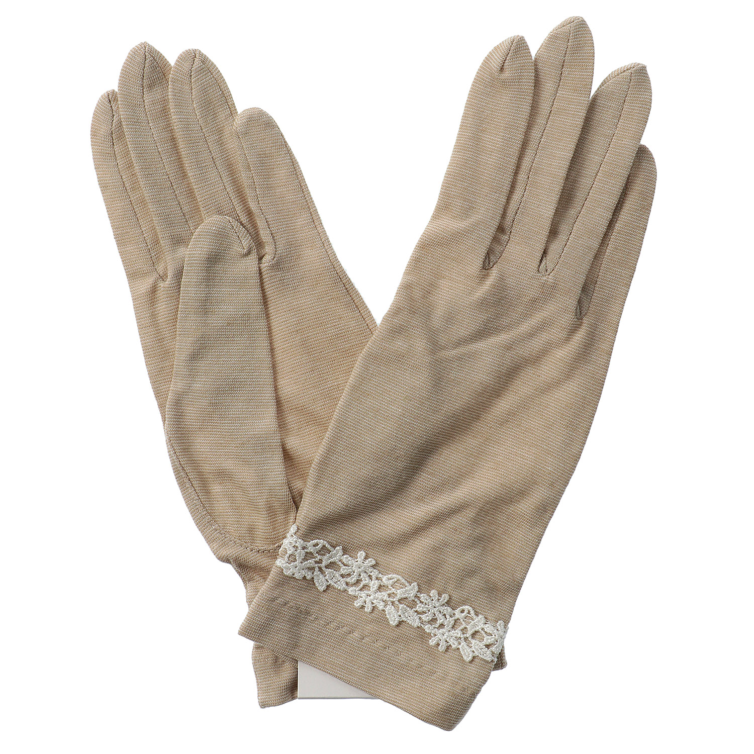 麻入りジャガードボーダー手袋 5指 - 画像4