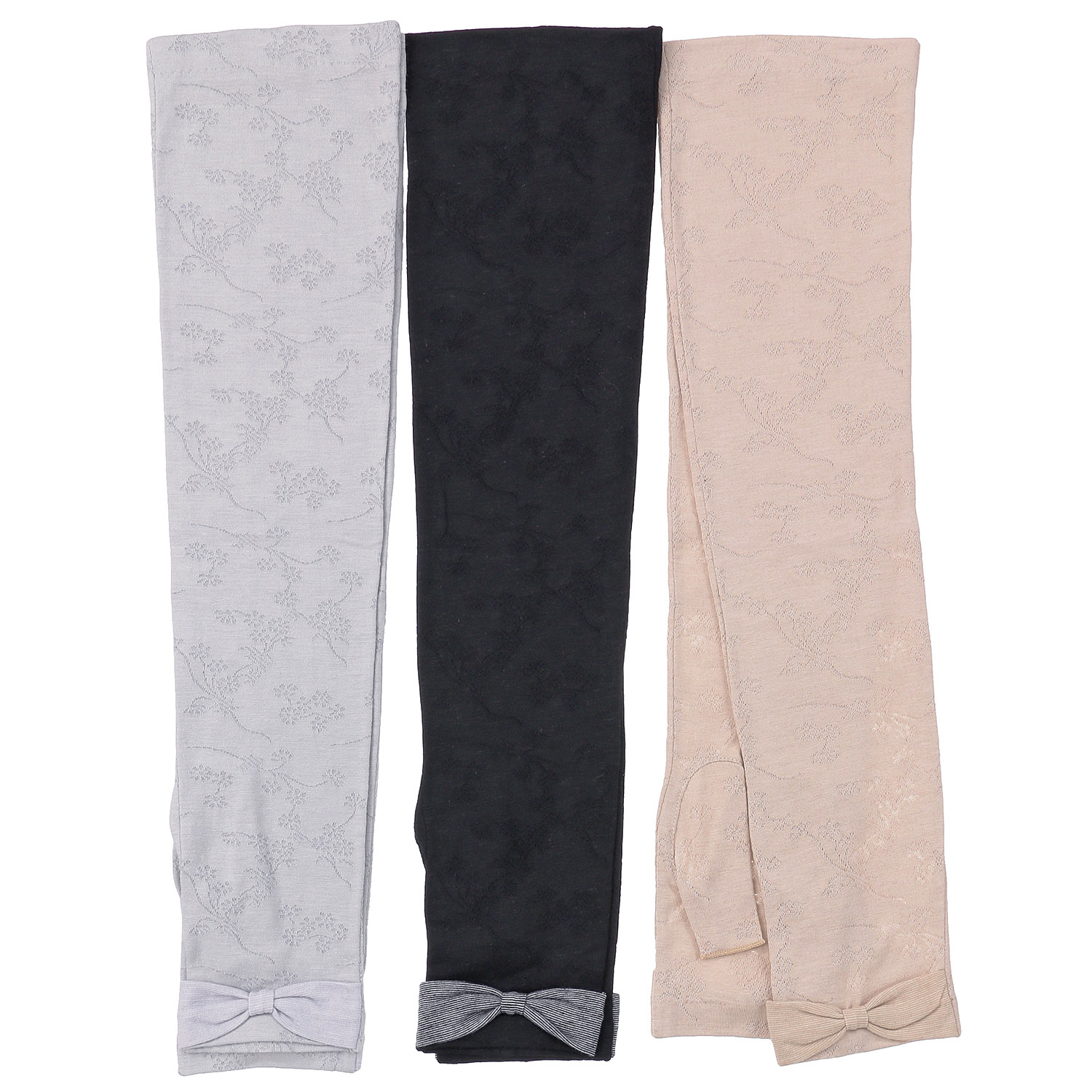 麻入りジャガード指無しアームカバー ribonn - 画像1