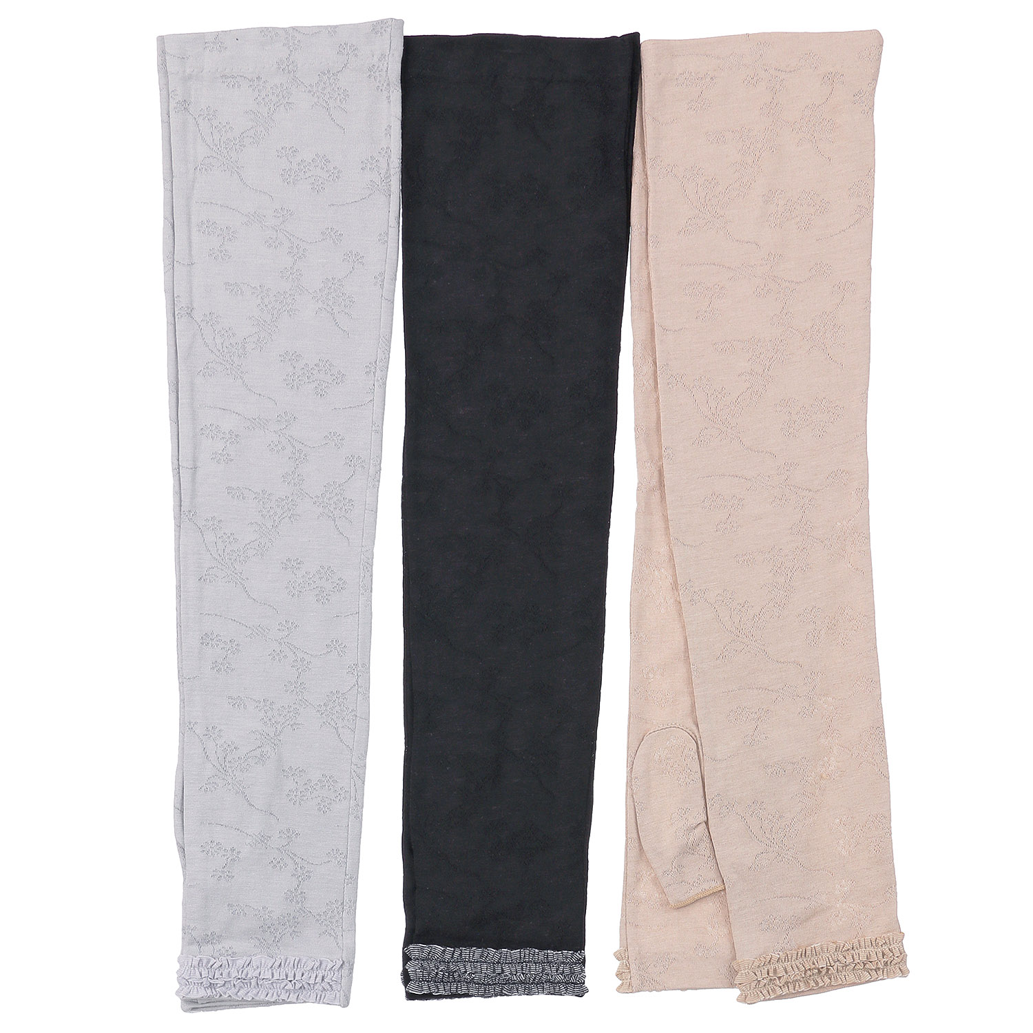 麻入りジャガード指無しアームカバー - 画像1