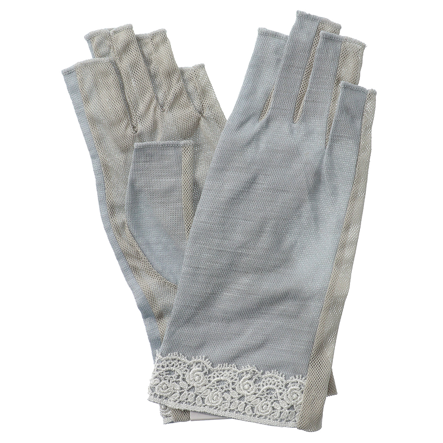 麻ショートレース指切り手袋 - 画像2