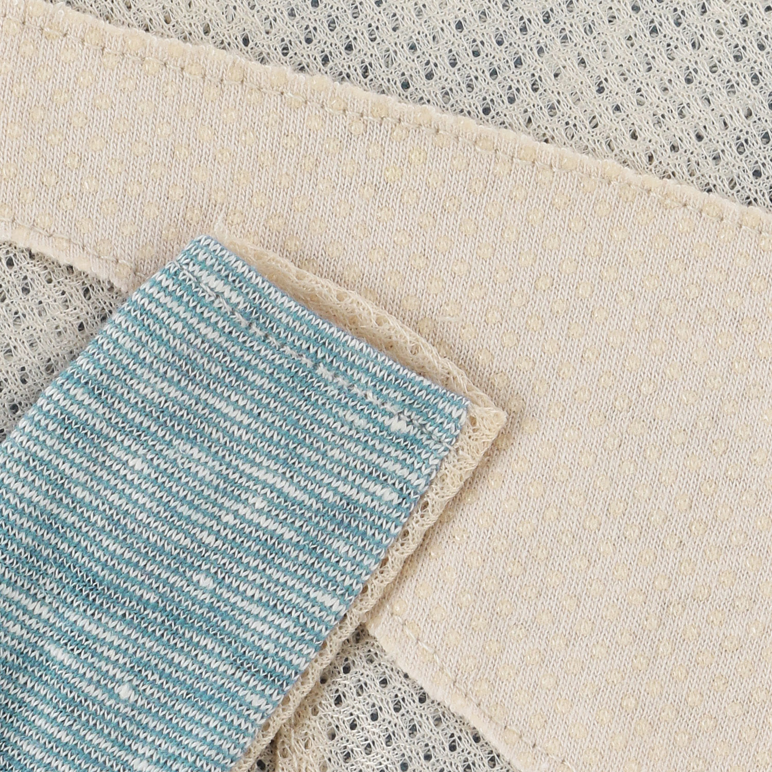 コットンリネンミジンボーダーショートアームカバー - 画像5