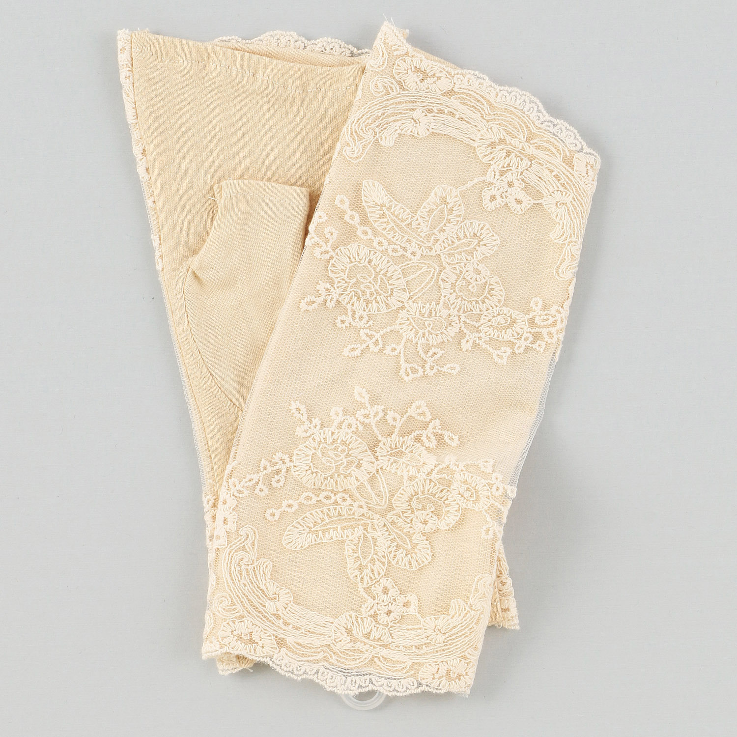 コットンアンティークレースショートアームカバー - 画像3