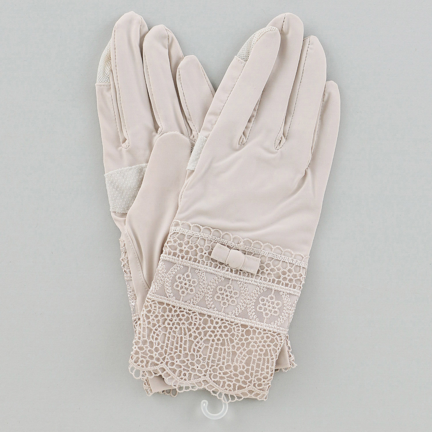 冷感抗菌裾レースUV手袋 5指 - 画像2