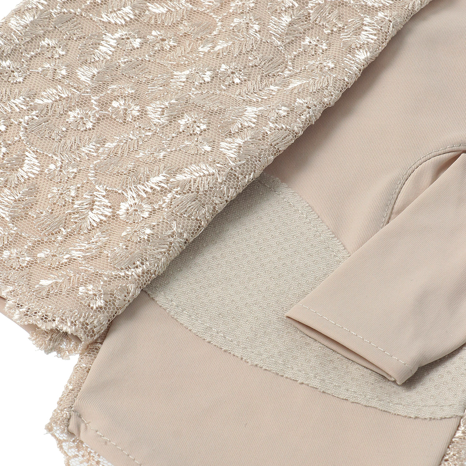 冷感抗菌指先レースリボンロングアームカバー - 画像3