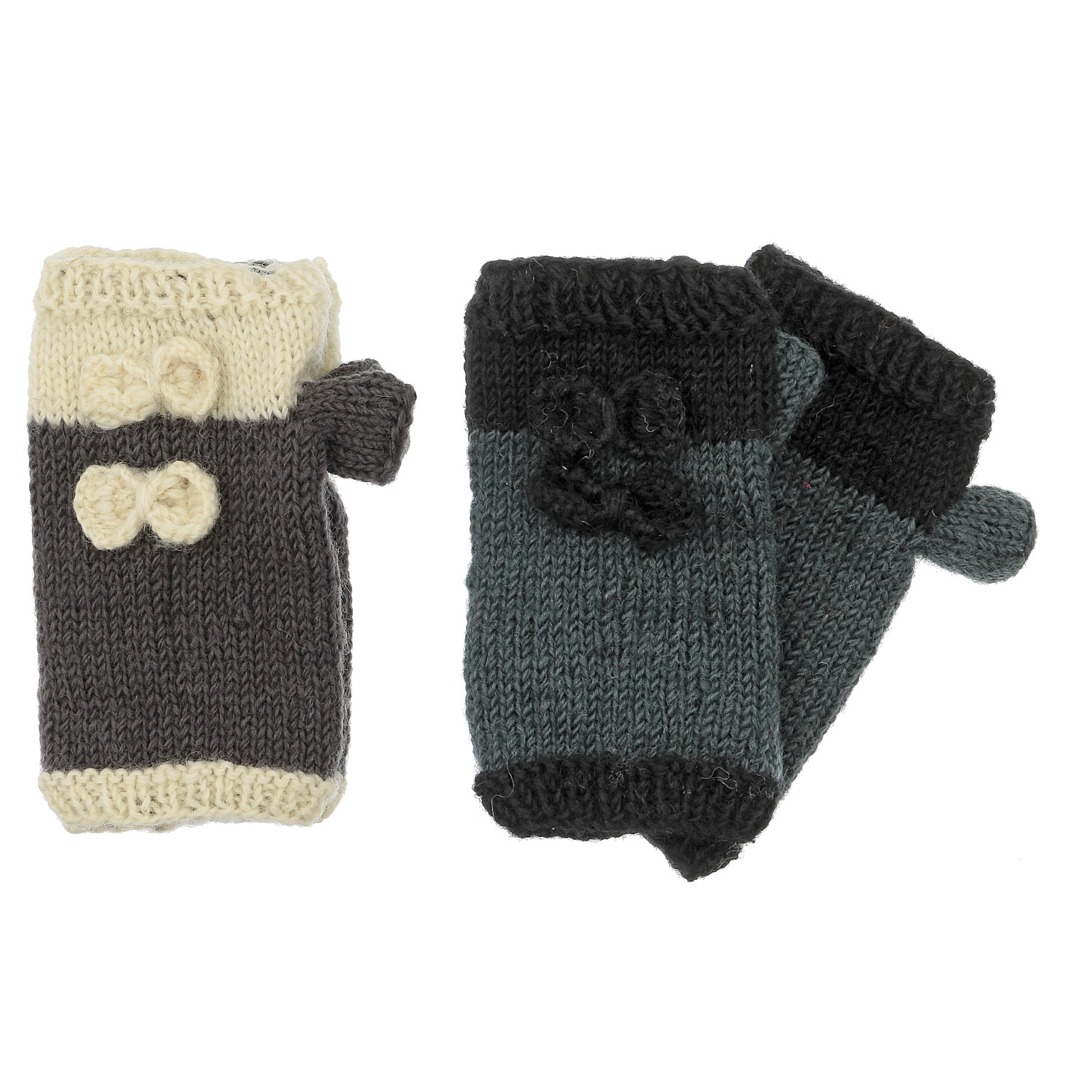 ネパール製 ダブルリボンショートハンドウォーマー - 画像1