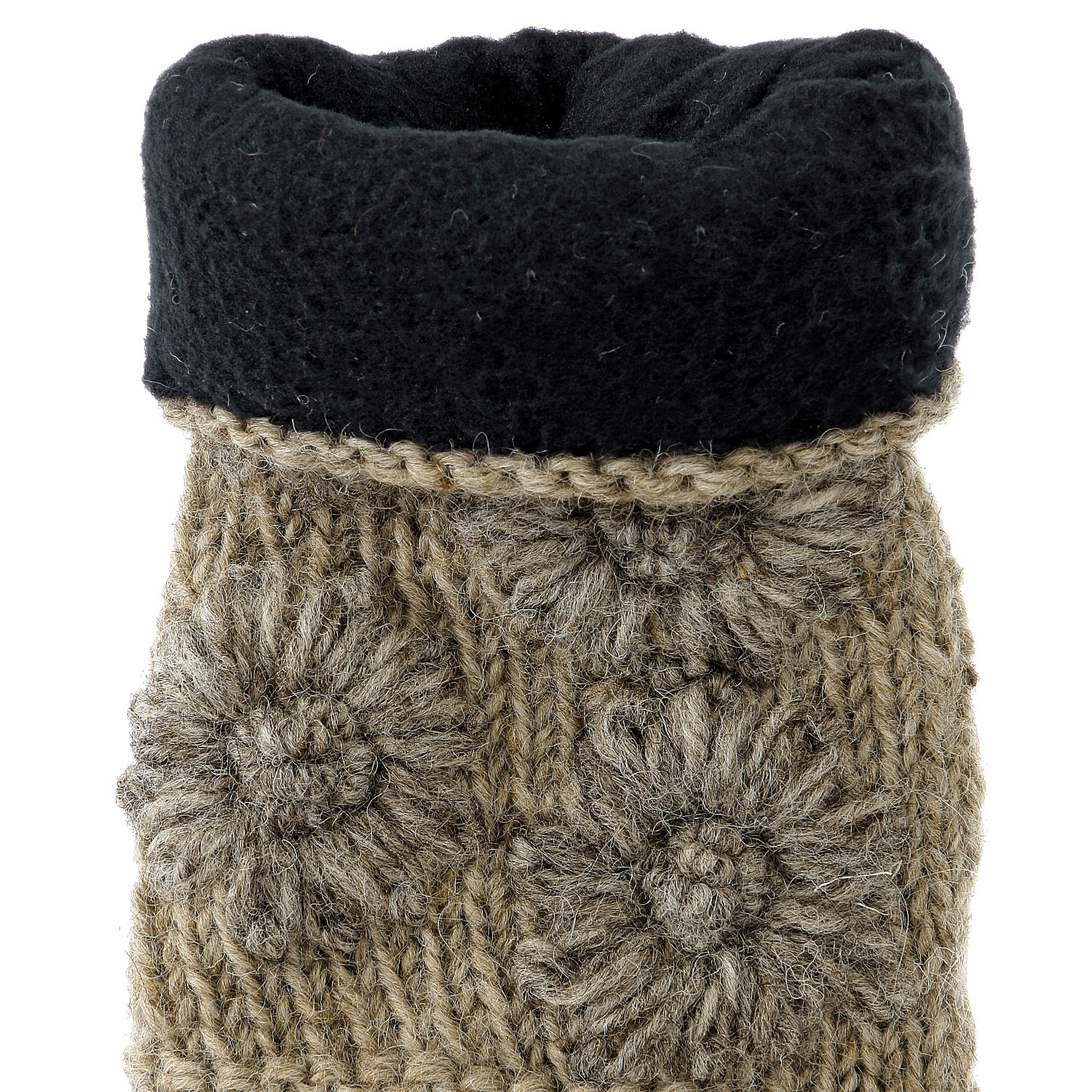 ネパール製 シンプルフラワー ショート丈ハンドウォーマー - 画像4