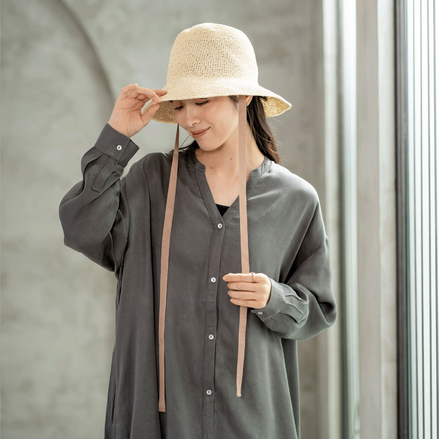 軽くて涼しい たためるペーパークロシェハット - 画像11