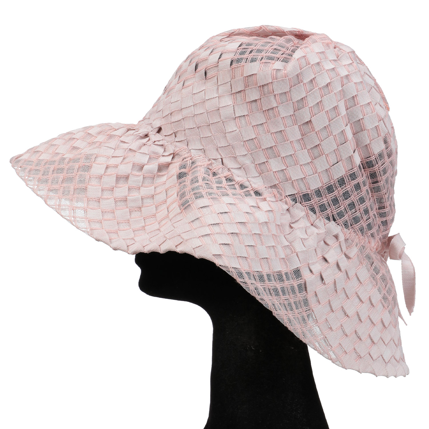 ブロック手編みリボン付きハット - 画像4