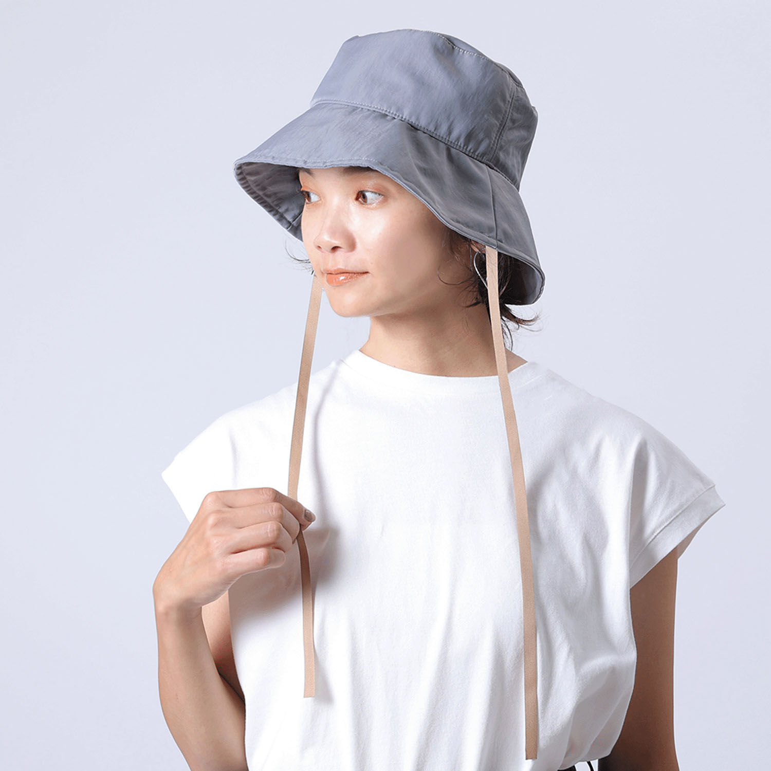 アレンジできる配色リボン紐付 撥水バケットハット - 画像2