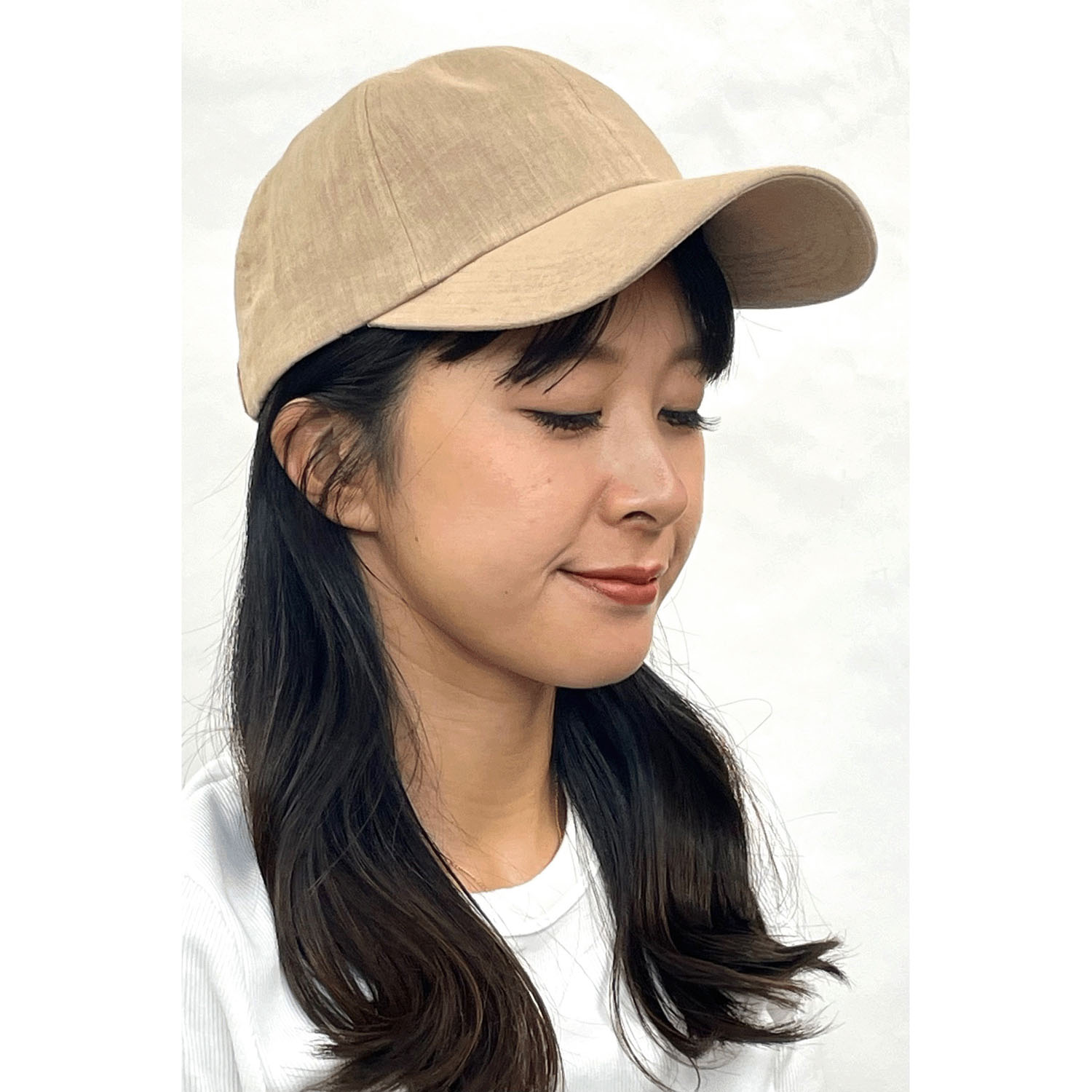 ロングバイザーリネンキャップ