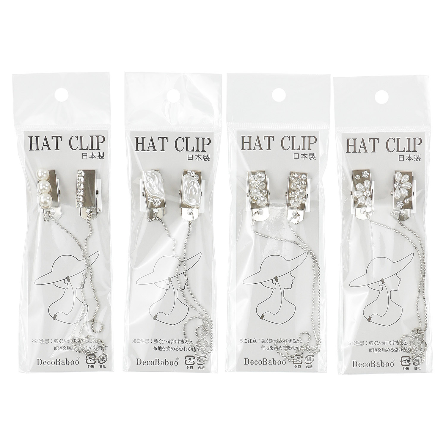 日本製 帽子クリップ クリスタル - 画像1