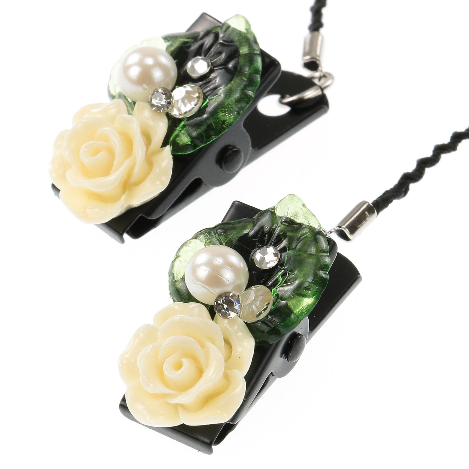 日本製 帽子クリップ パールローズ - 画像2