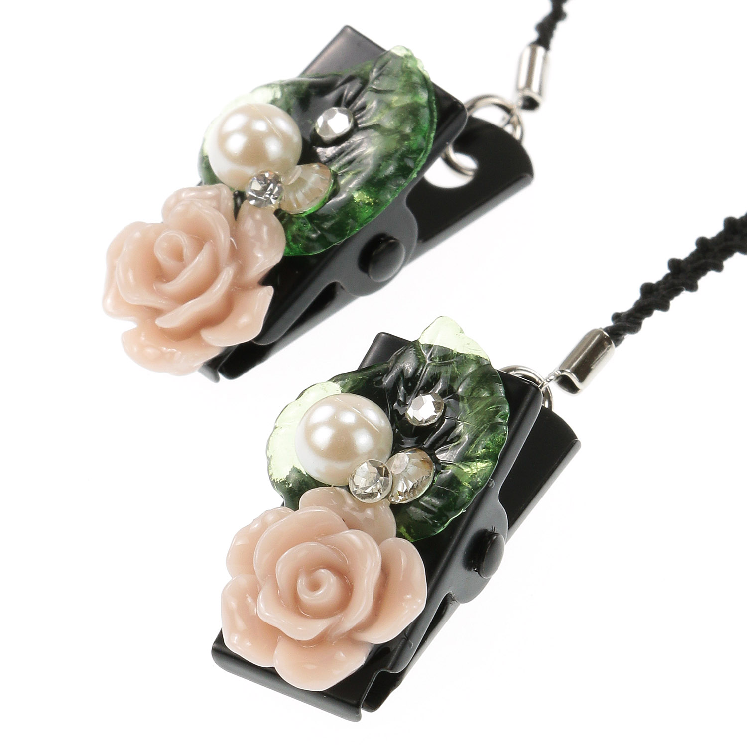 日本製 帽子クリップ パールローズ - 画像3