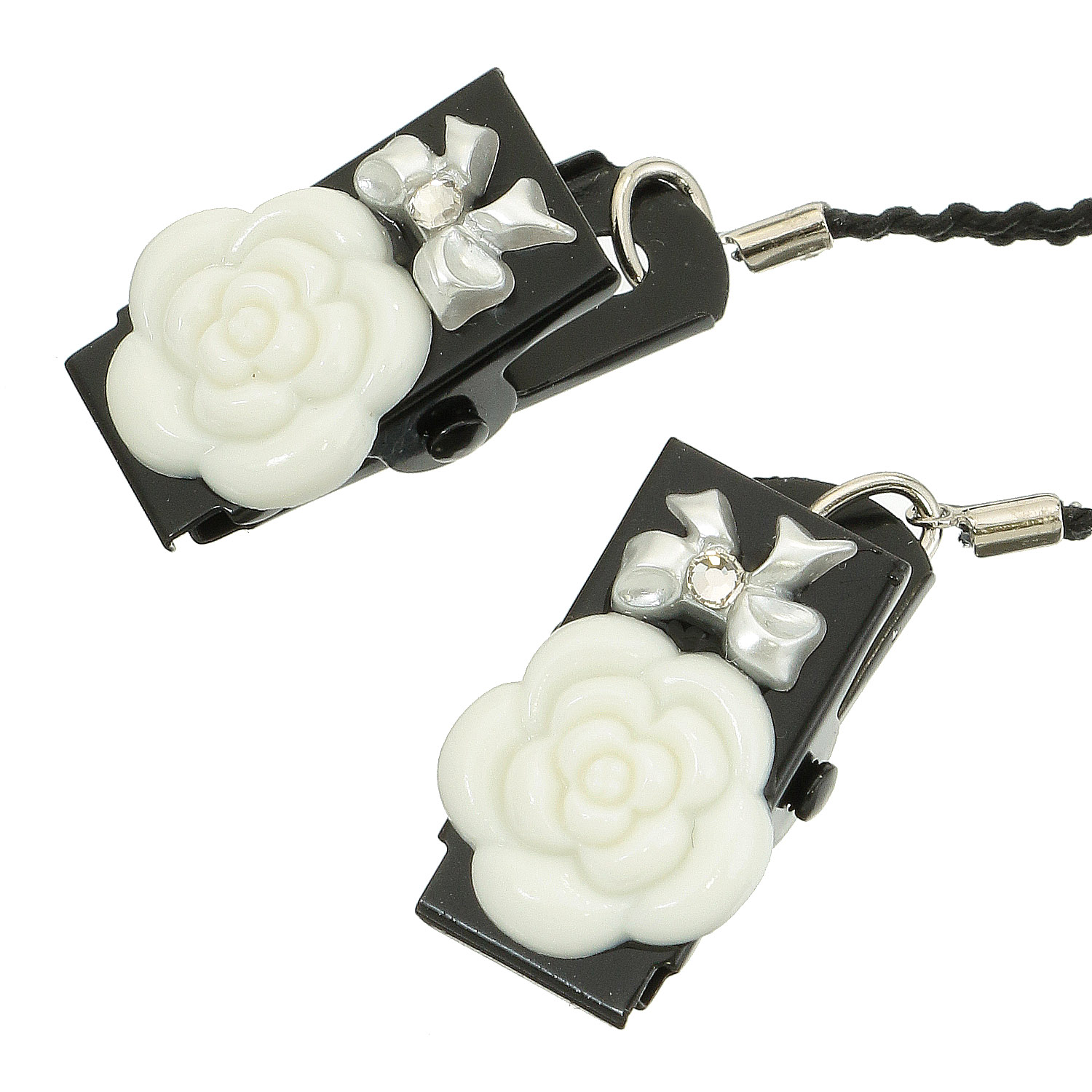 日本製 帽子クリップ カメリア＆リボン - 画像2