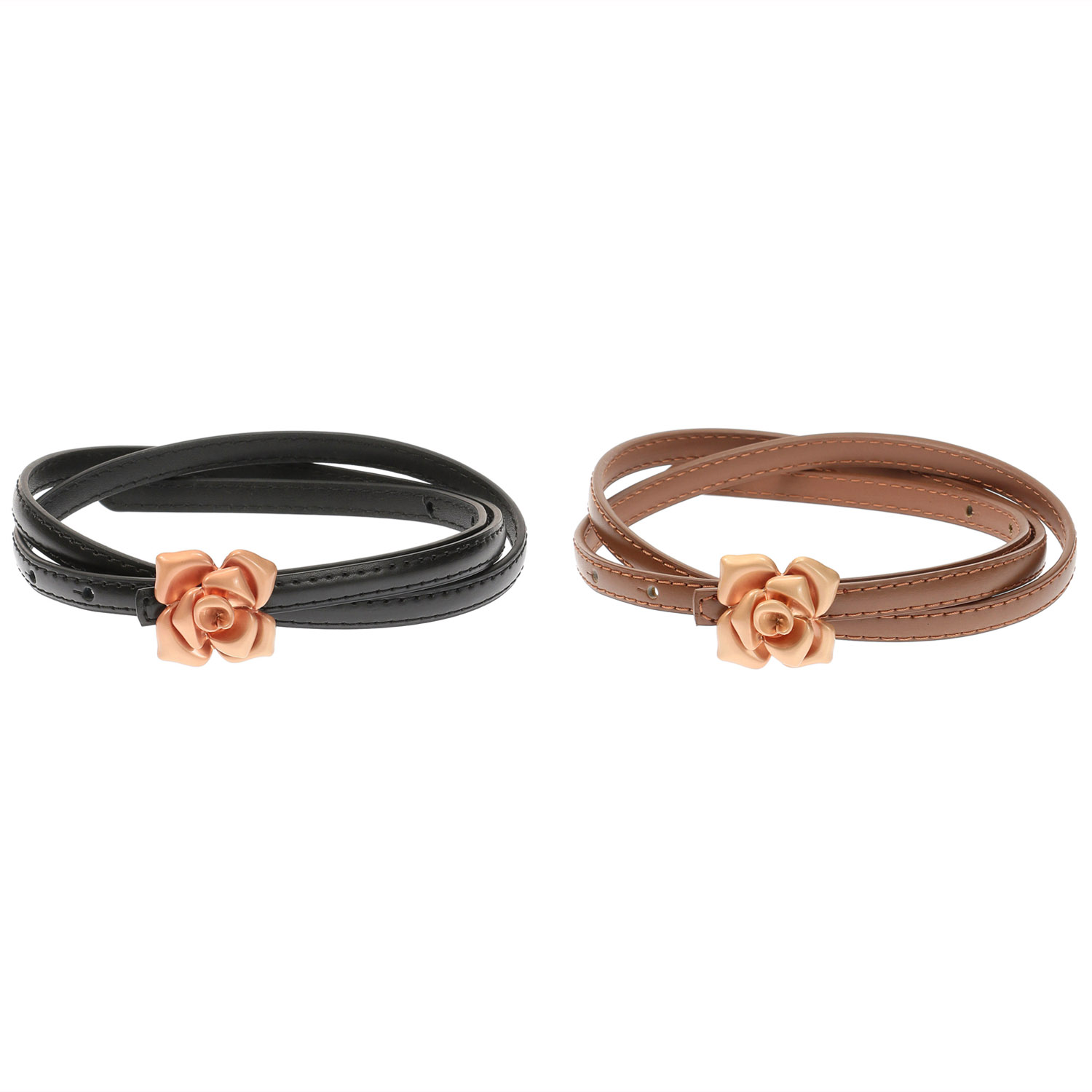 ローズバックル細幅ベルト