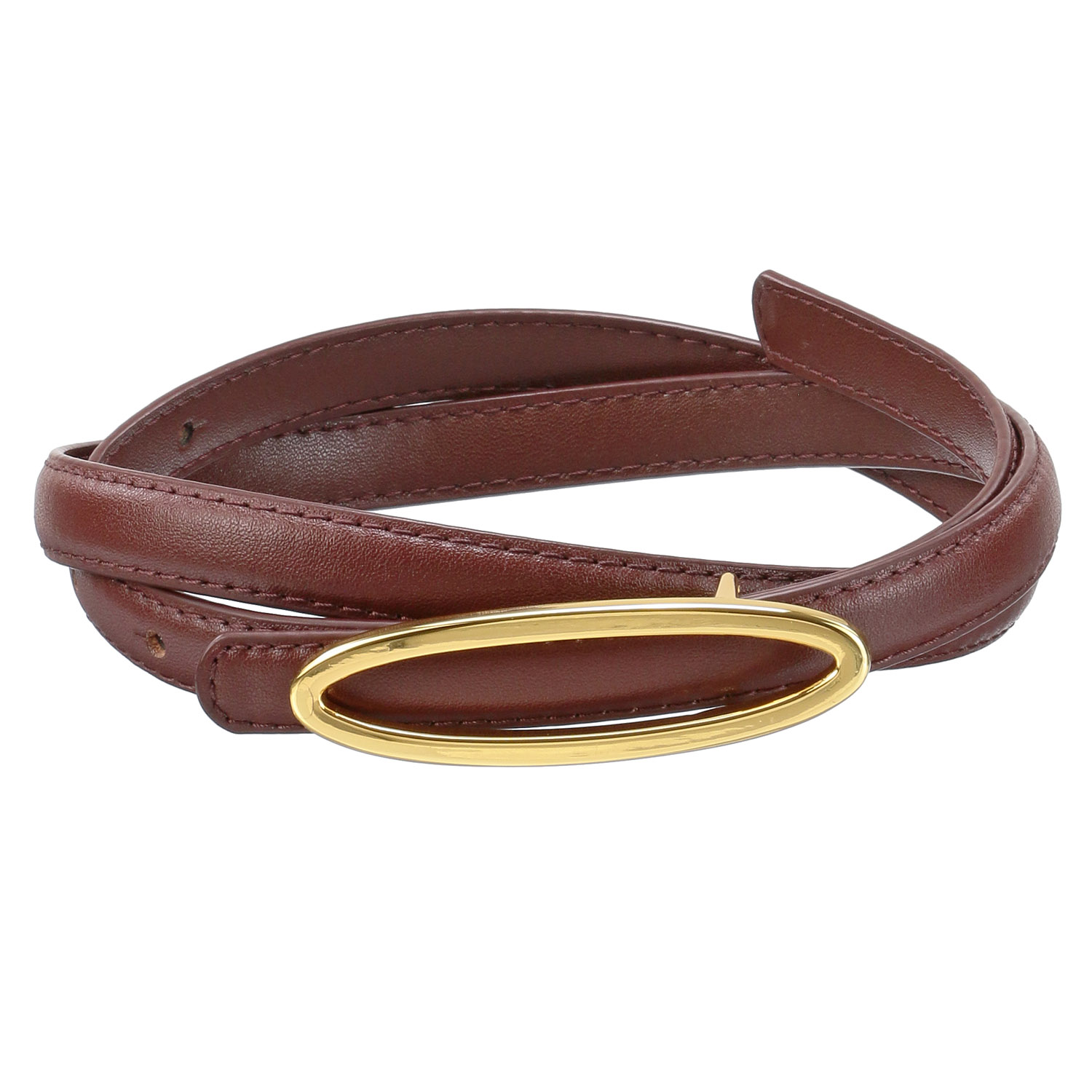 ゴールドバックル牛革ベルト