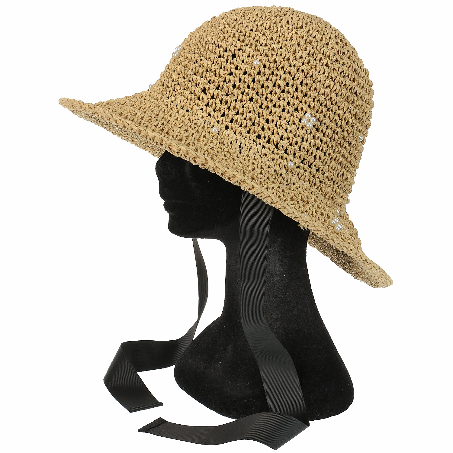 パールリボン細編みハット - 画像3