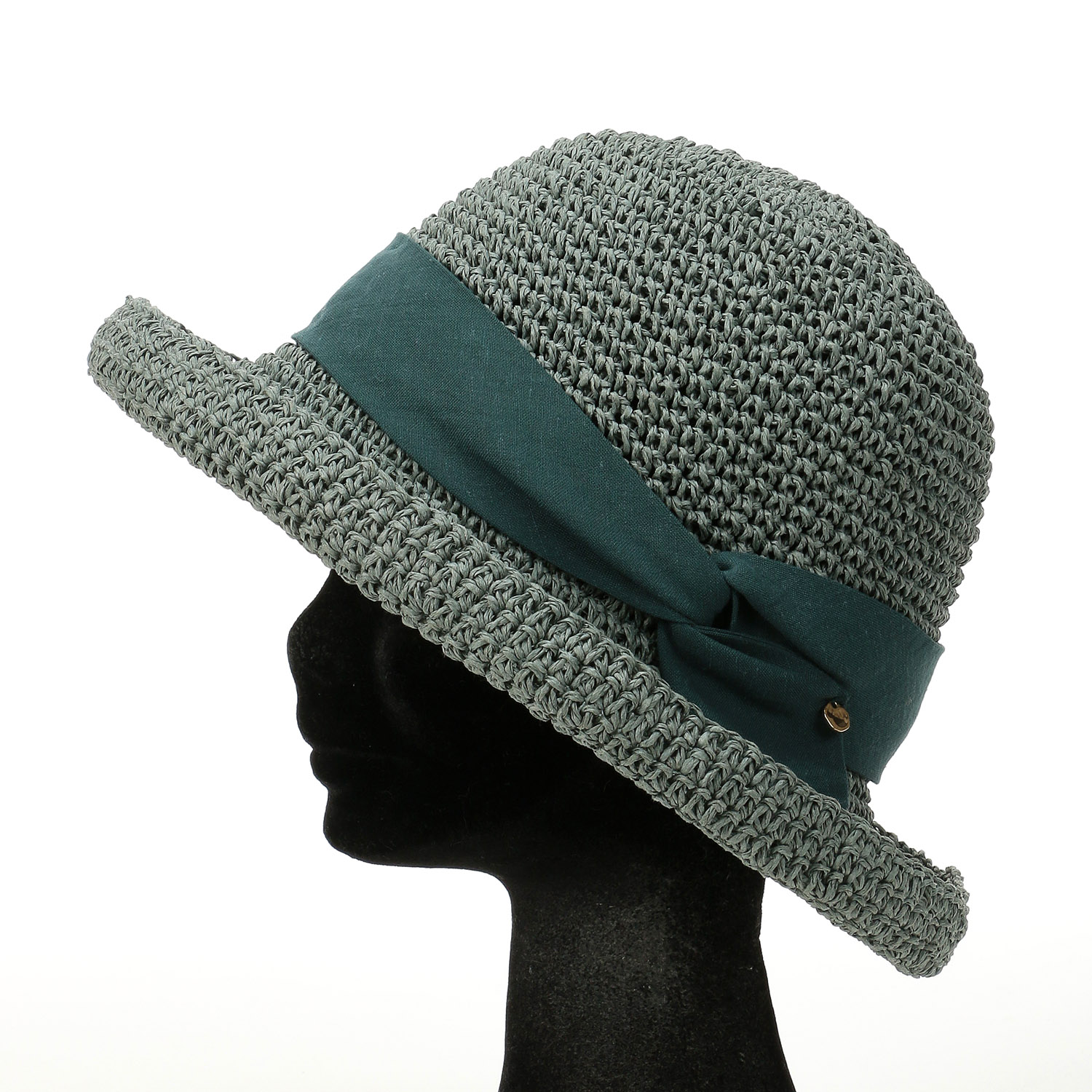 細編みリボンハット