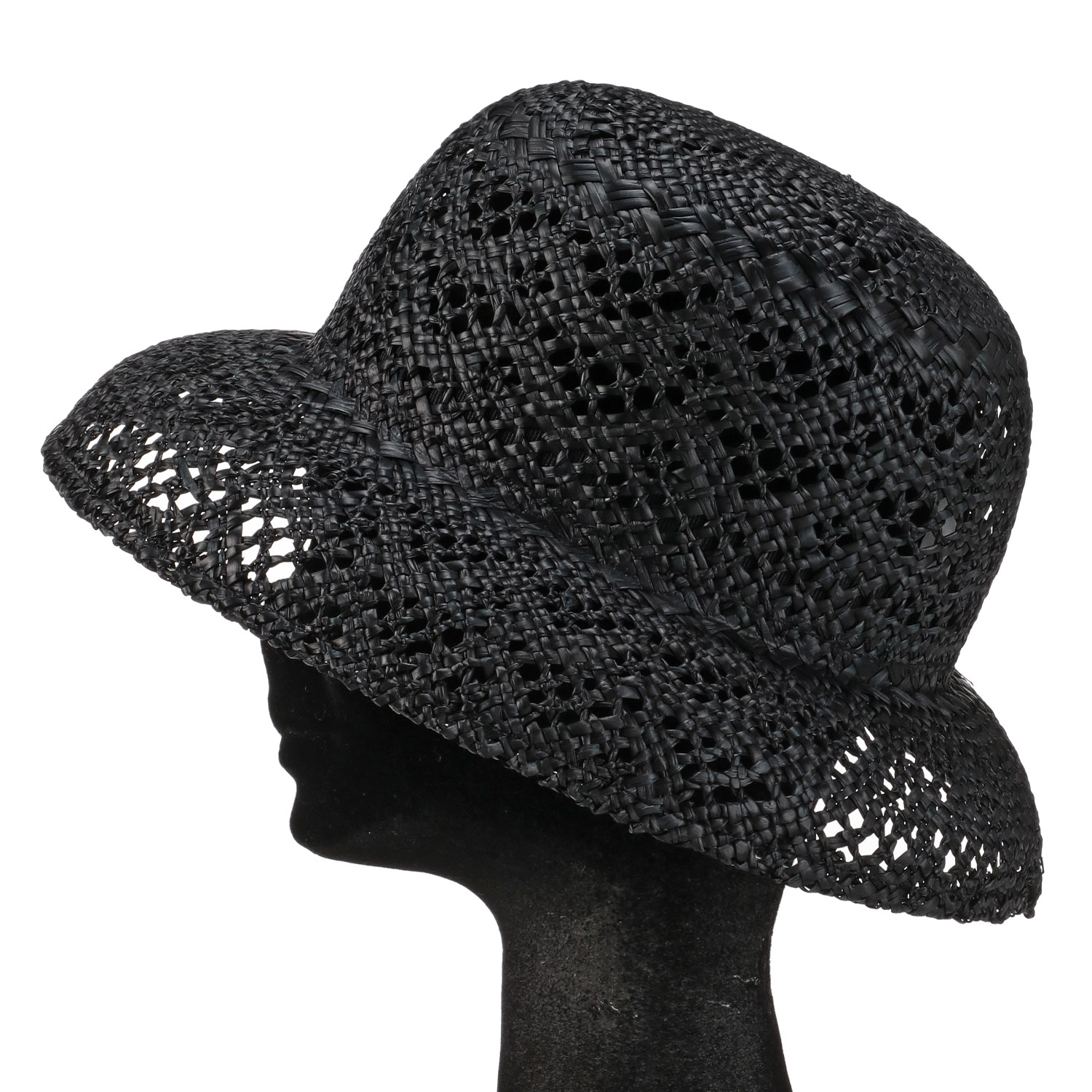 イタリア製 ブラックストローハット - 画像1