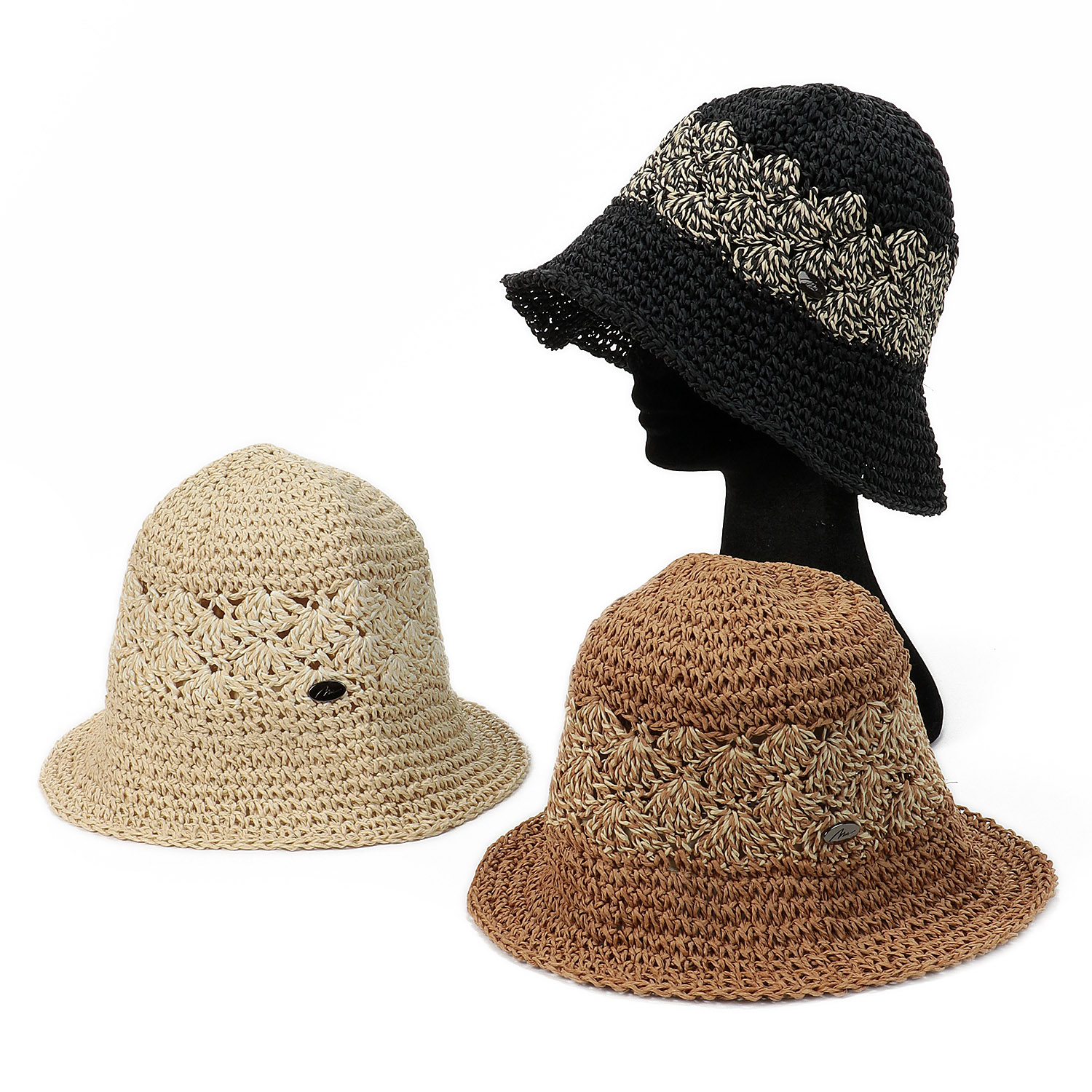 細編みペーパーバケットハット