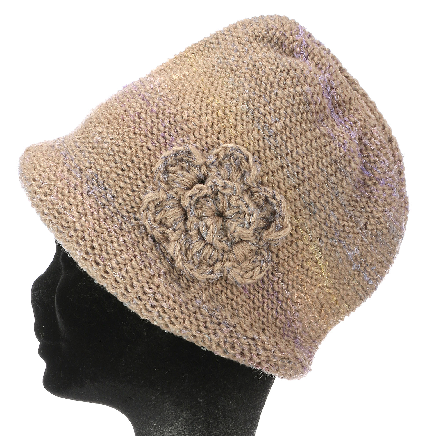 日本製 モヘヤ混ネップフードニット帽 - 画像4