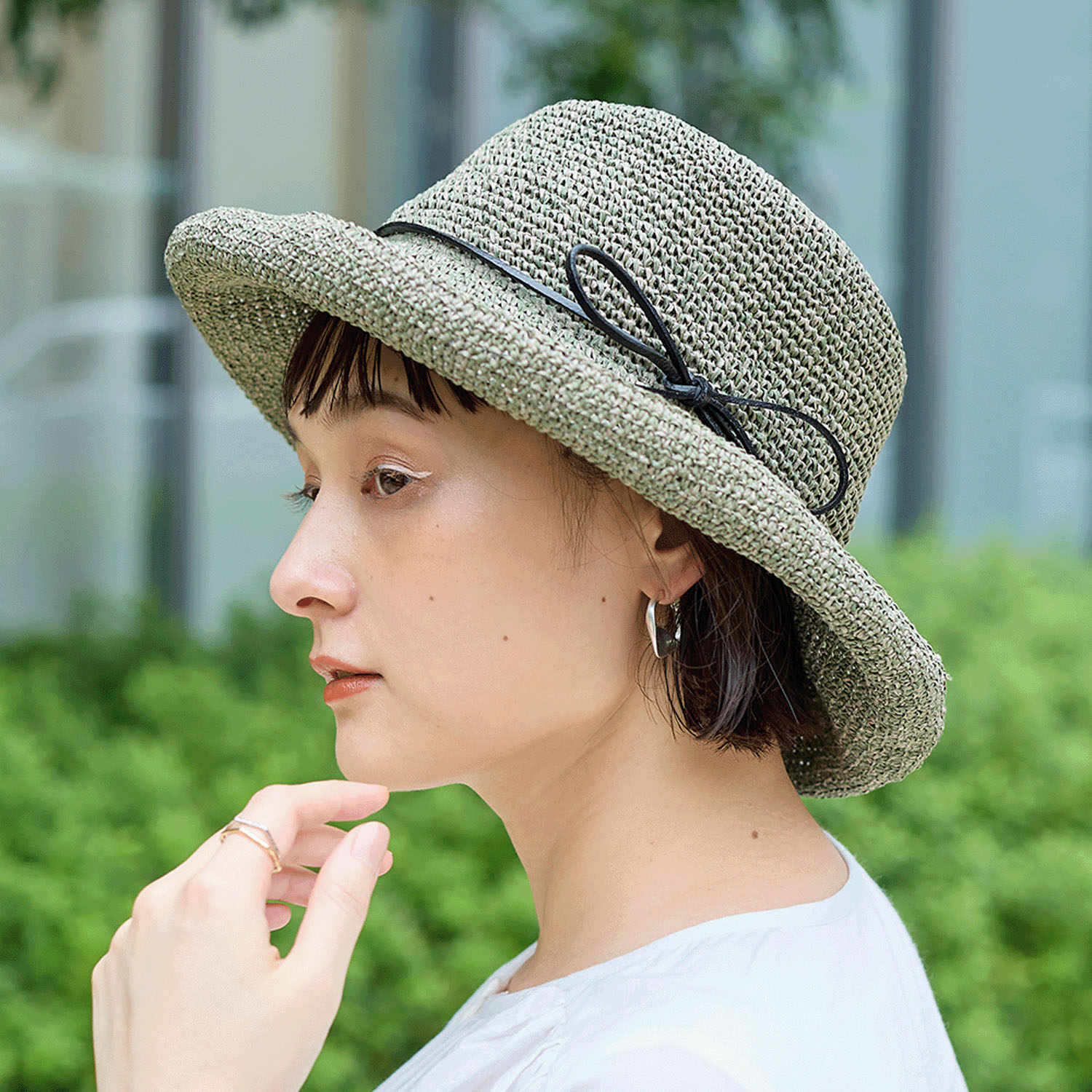 肌馴染みのいい ニュアンスカラーのクロシェハット - 画像2