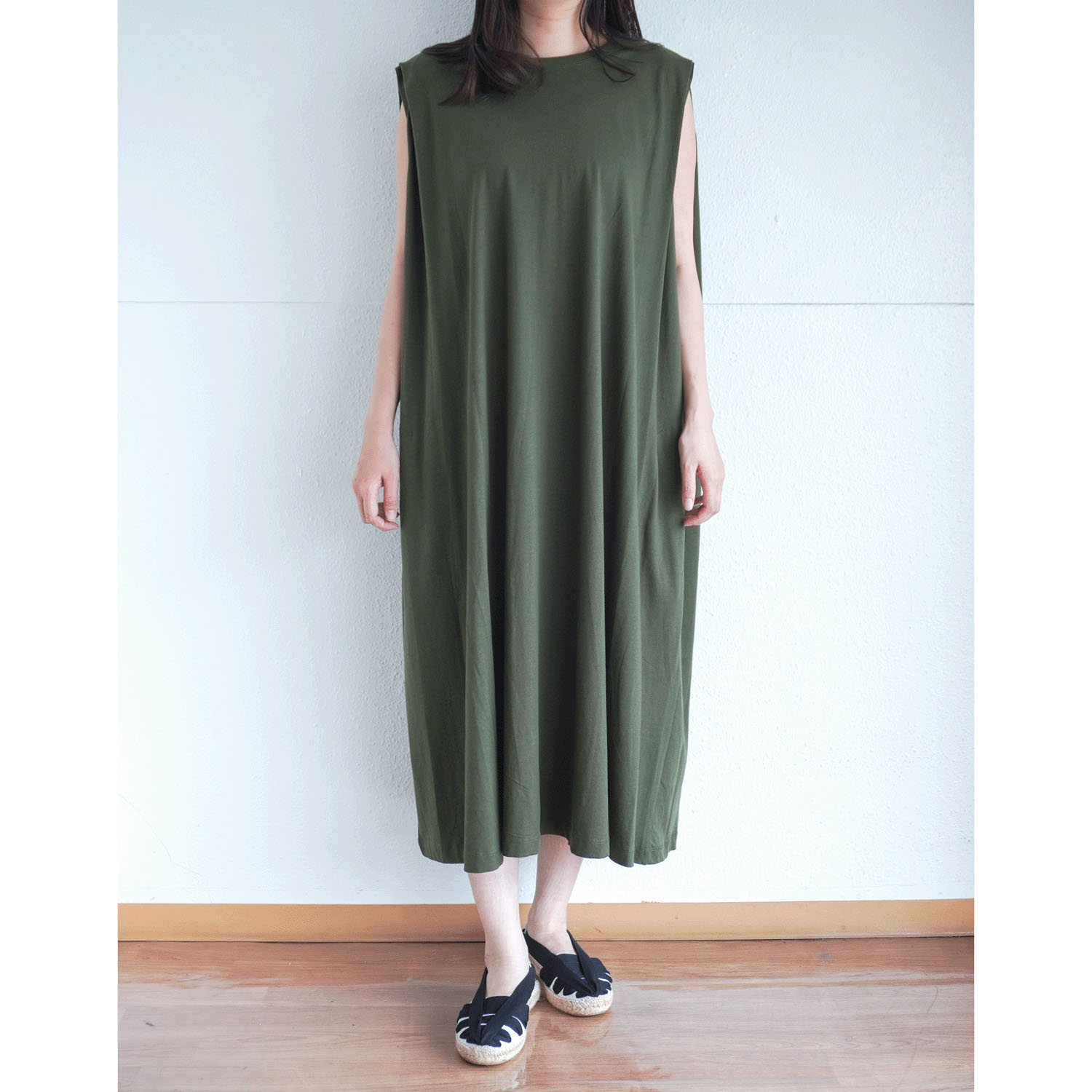 USAスーピマコットンノースリワンピース - 画像2