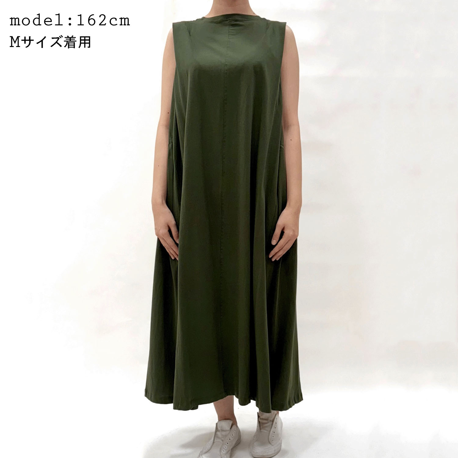 【Insta Live】USAスーピマコットンデザインノースリワンピース