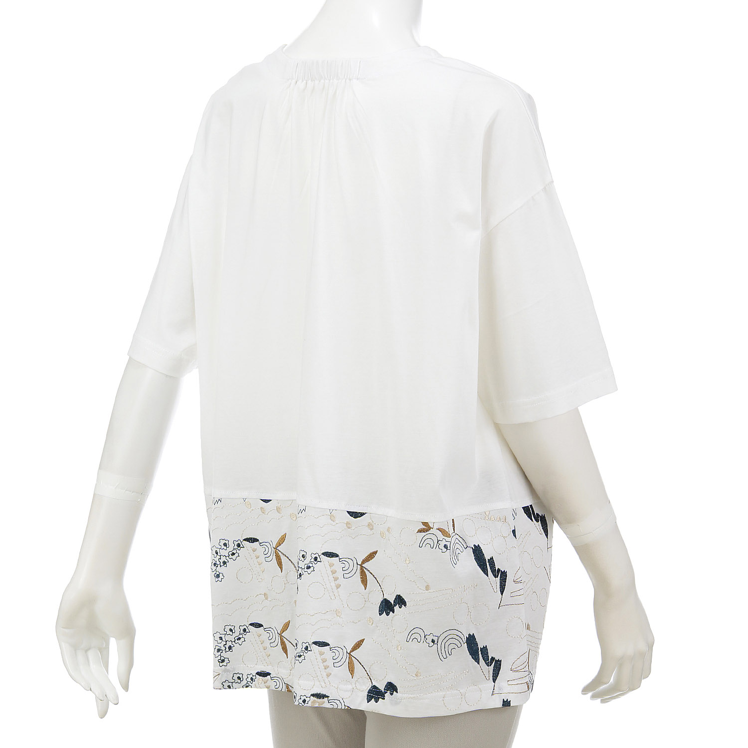 シルケット天竺パネル刺繍プルオーバー - 画像2