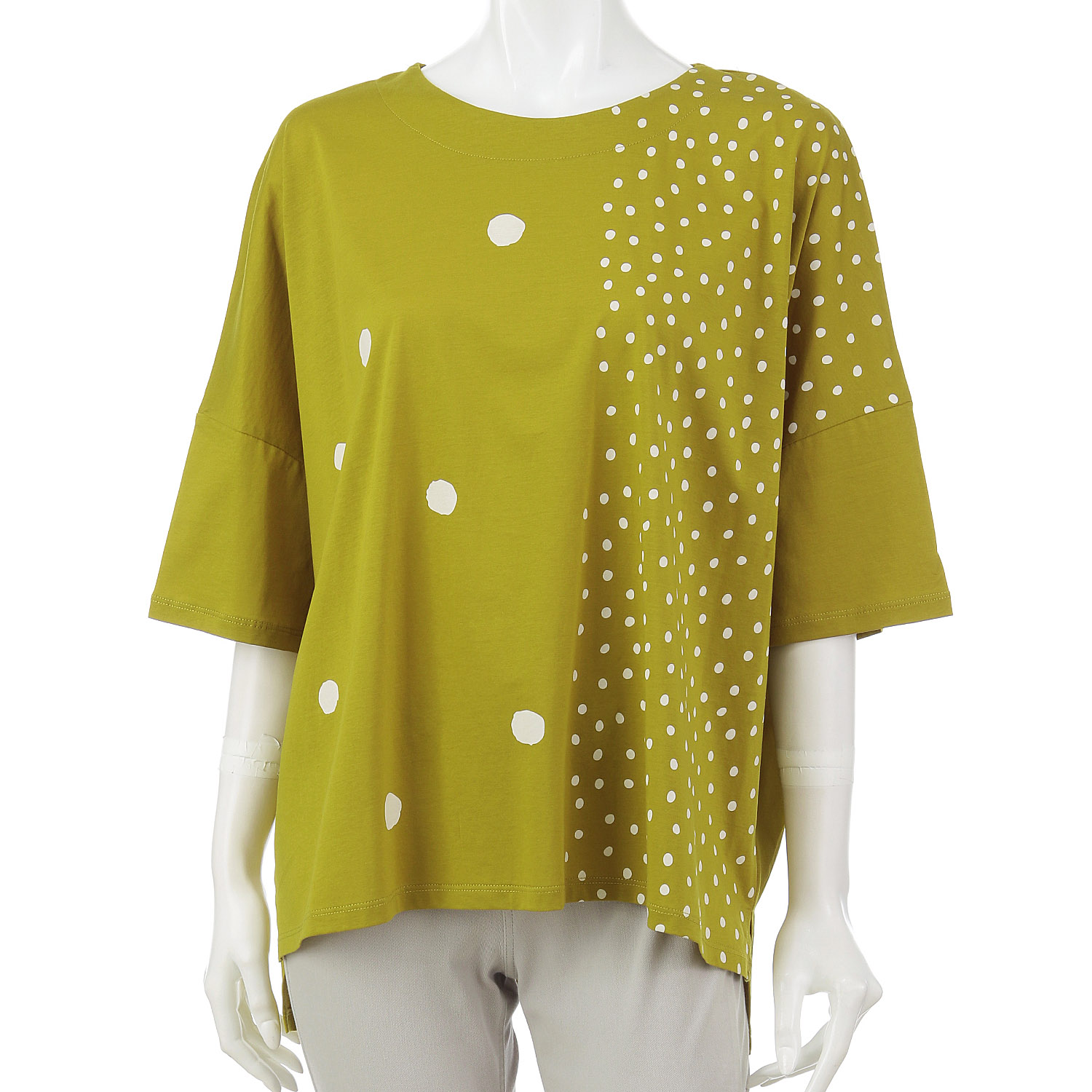 シルケット天竺水玉プリントプルオーバー - 画像3