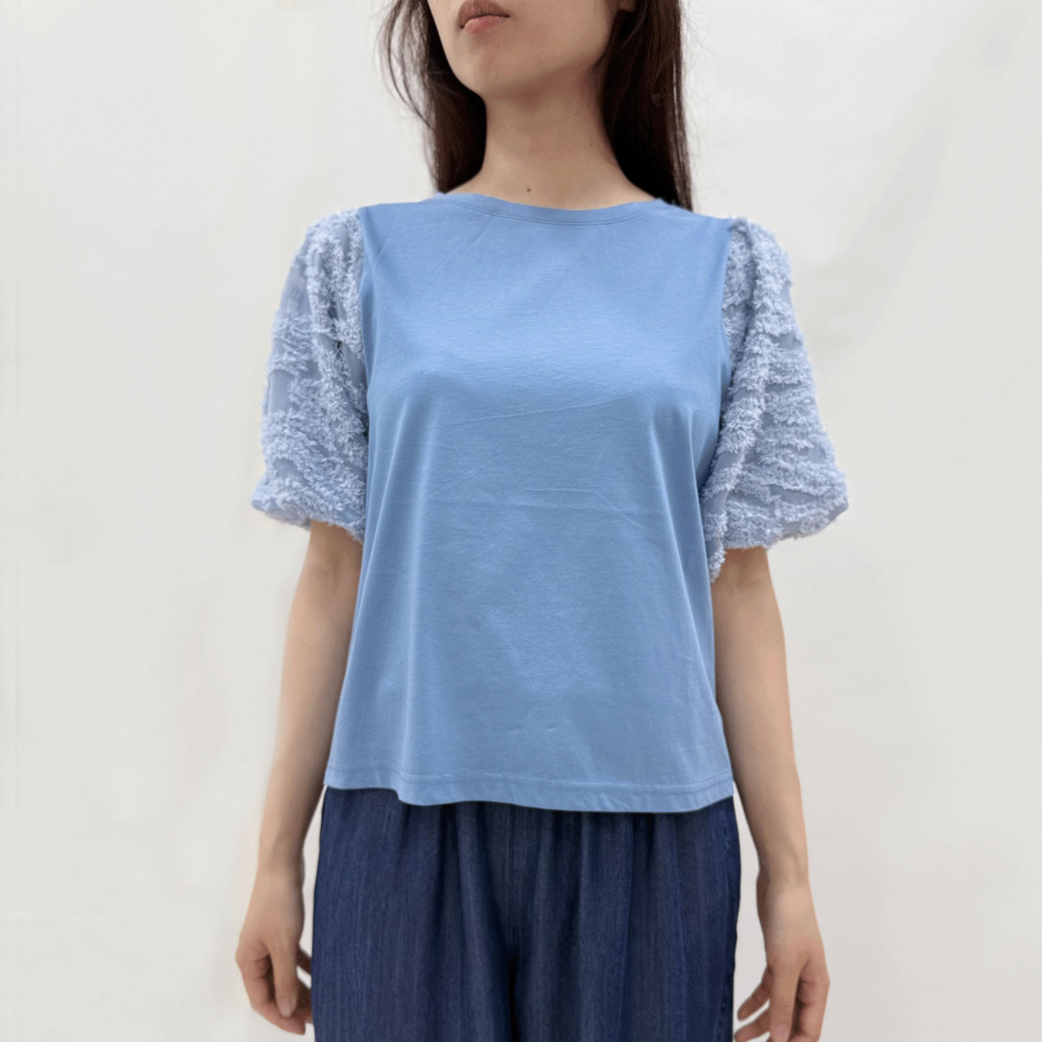 袖シフォン使いTシャツ - 画像2