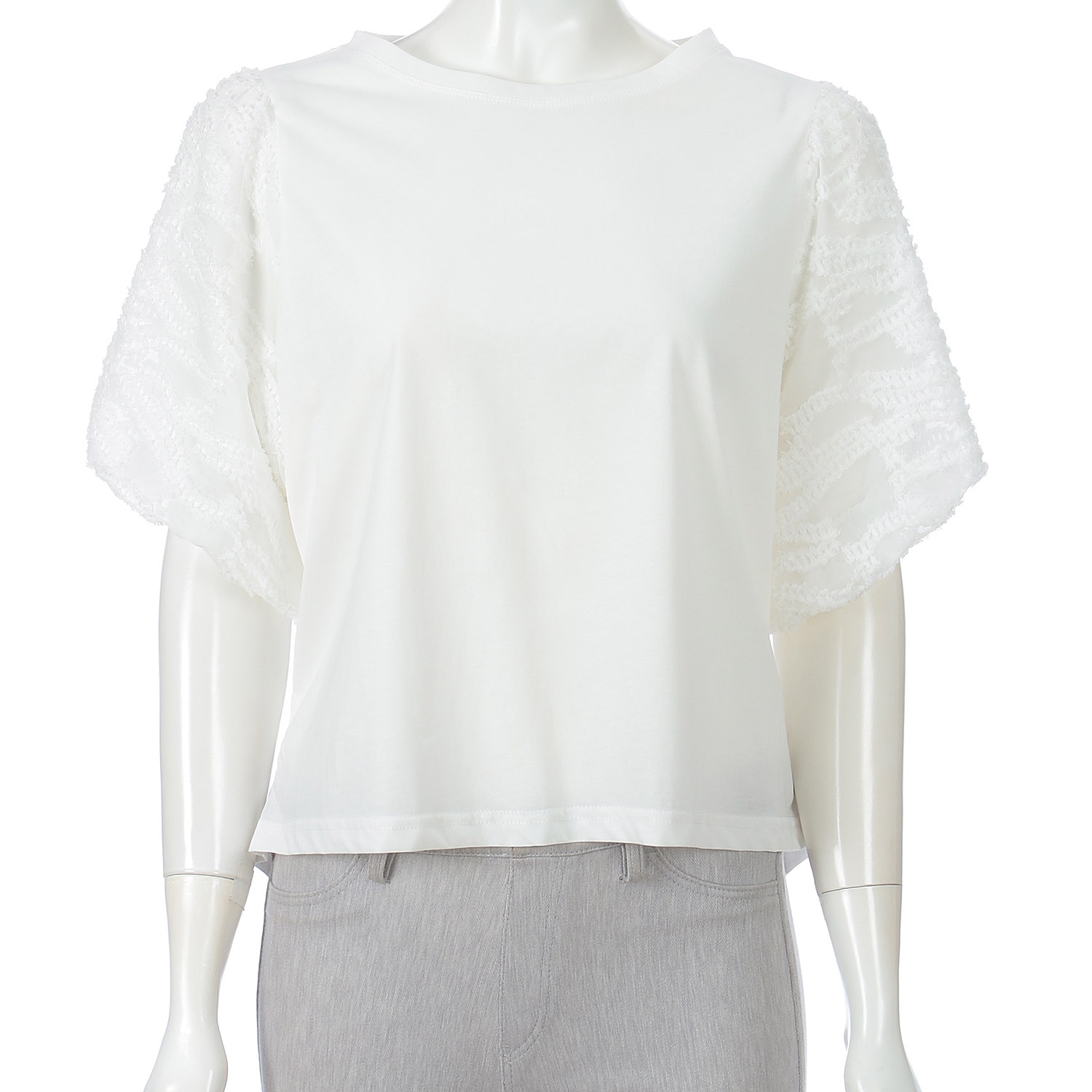 袖シフォン使いTシャツ - 画像5