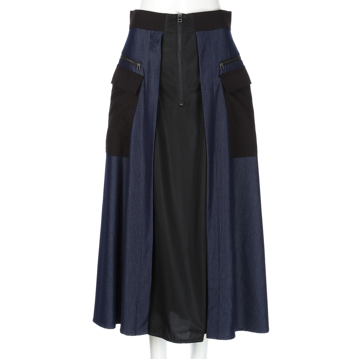 デニム切替スカート - 画像7