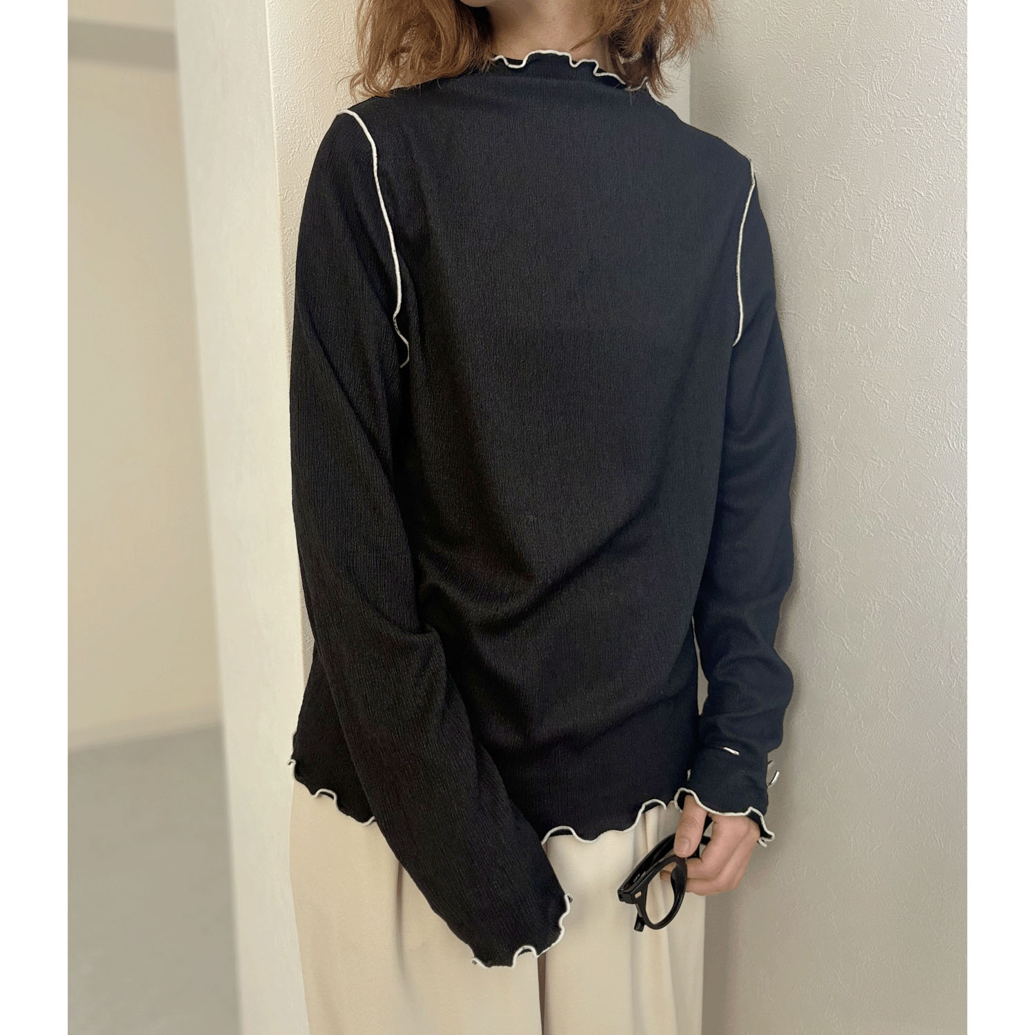 【my life】ハイネック配色メロウプルオーバー - 画像3