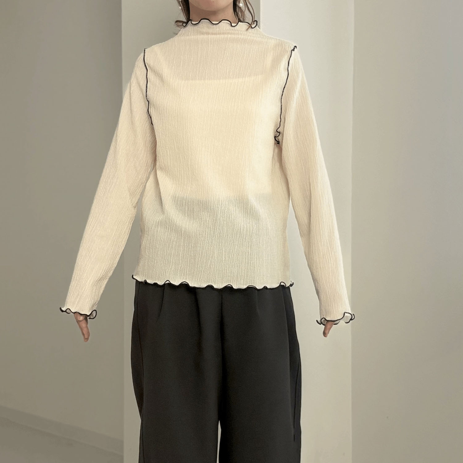 【my life】ハイネック配色メロウプルオーバー - 画像5