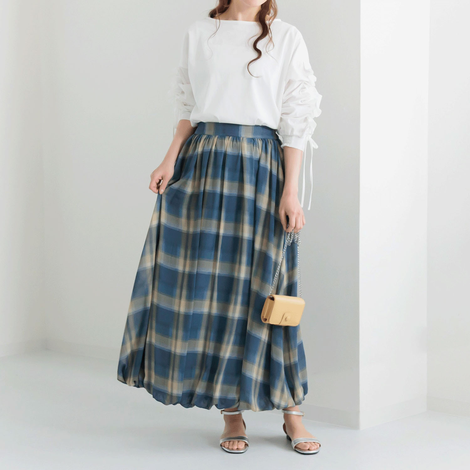 【my life】シアーチェックバルーンスカート - 画像6