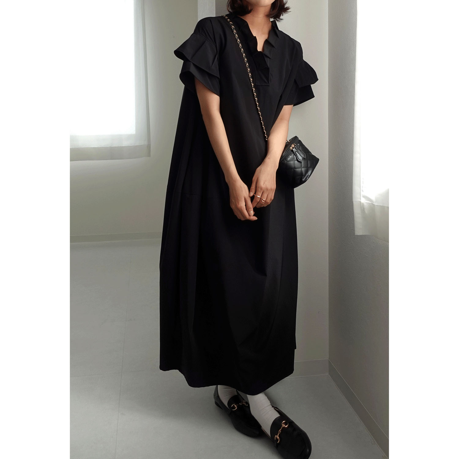 【my life】衿フリルコクーンワンピース - 画像1