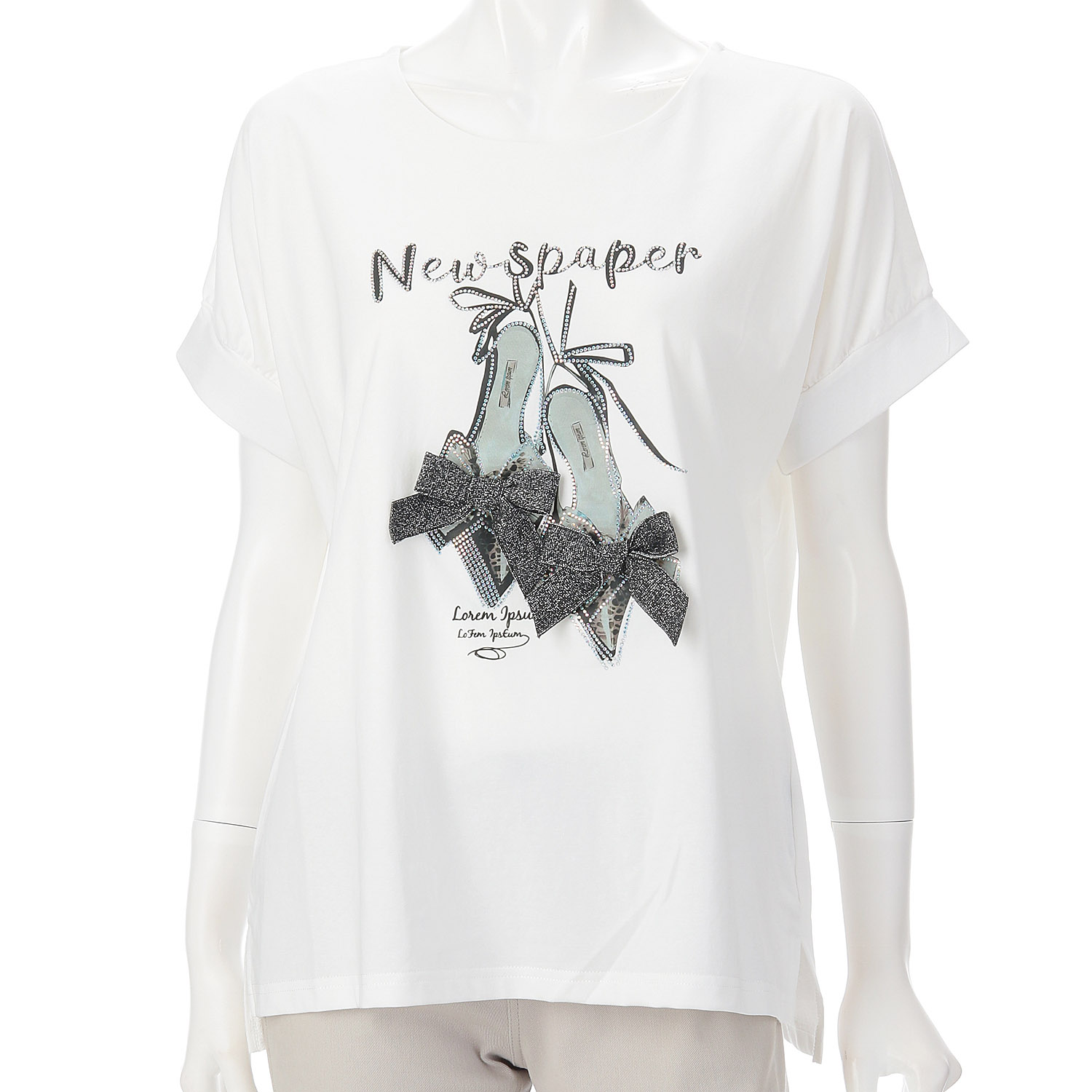 接触冷感リボン付プリントチュニック - 画像6