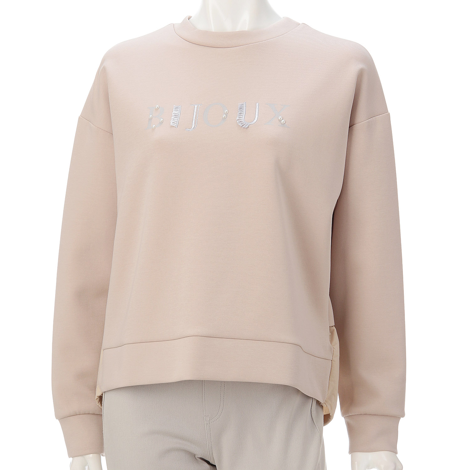 ダンボール／布帛切替ロゴプルオーバー - 画像3