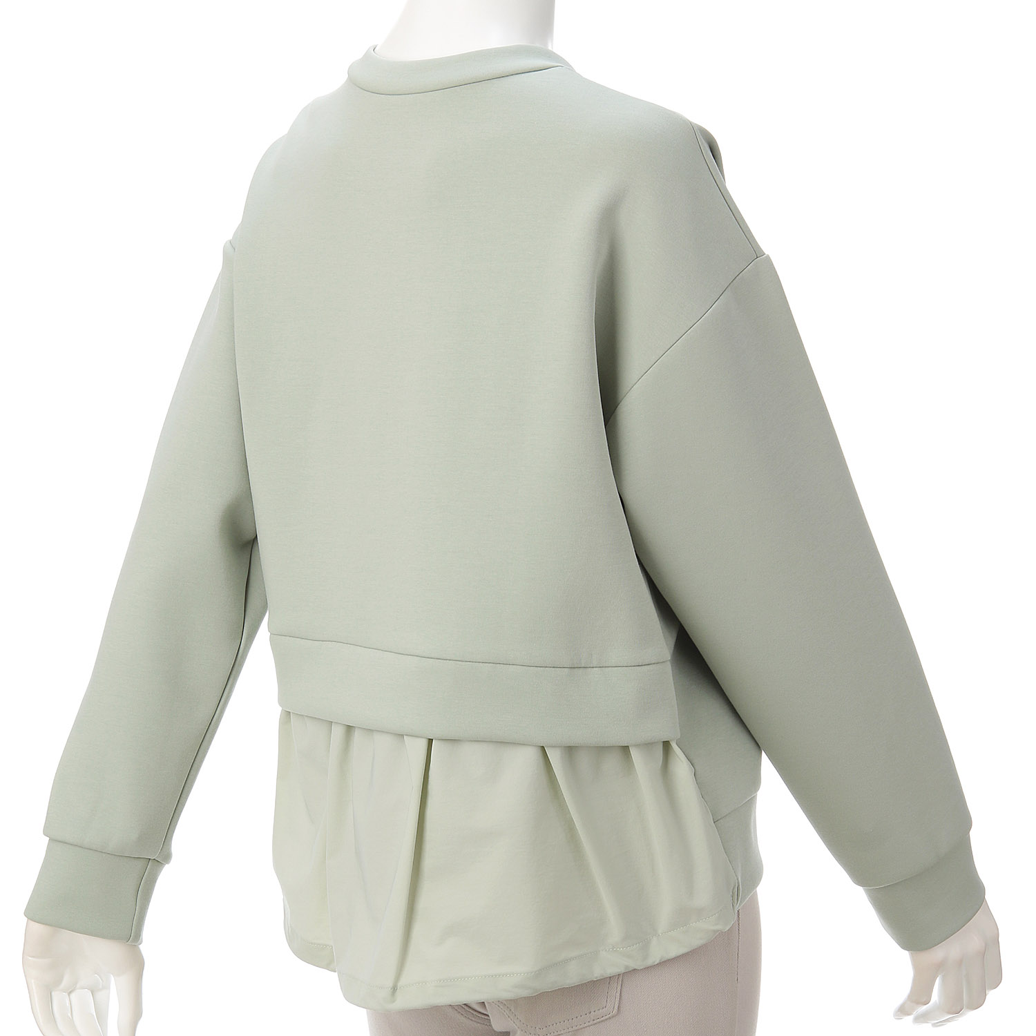 【Insta Live】ダンボール／布帛切替ロゴプルオーバー - 画像6