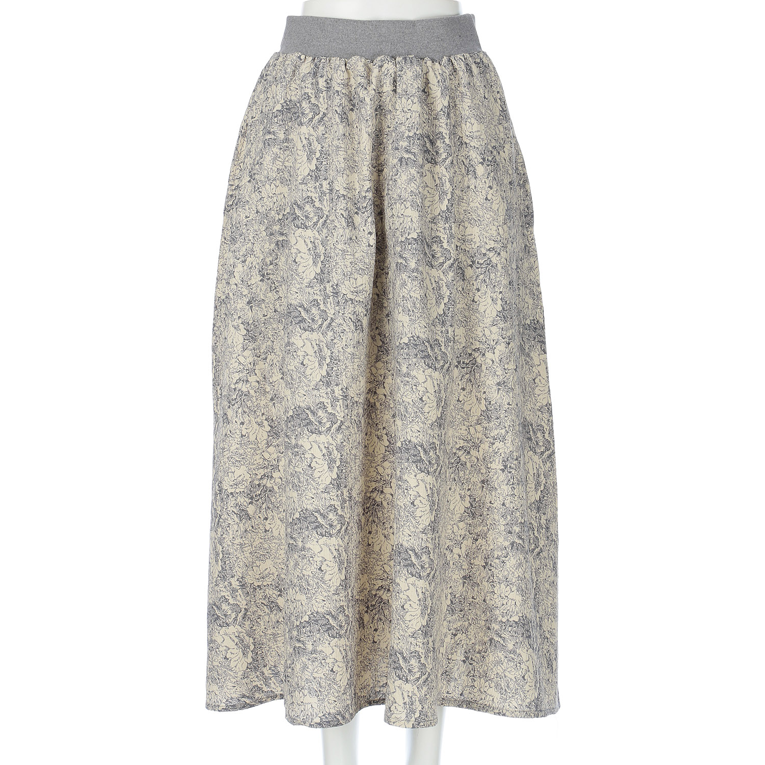 LUPIRIEN 花柄リブギャザースカート - 画像2