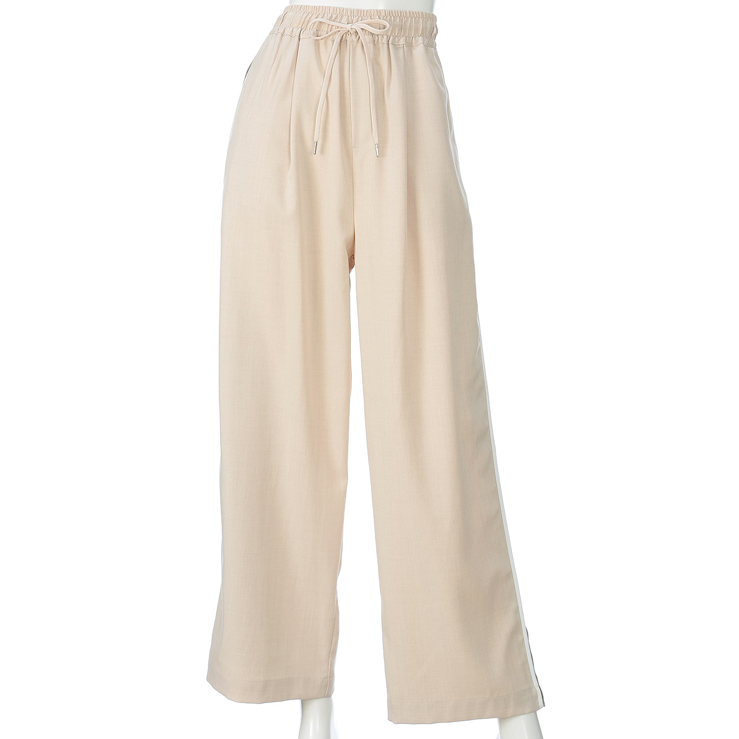 サイドバイカラーパイピングアクセントイージーパンツ - 画像1