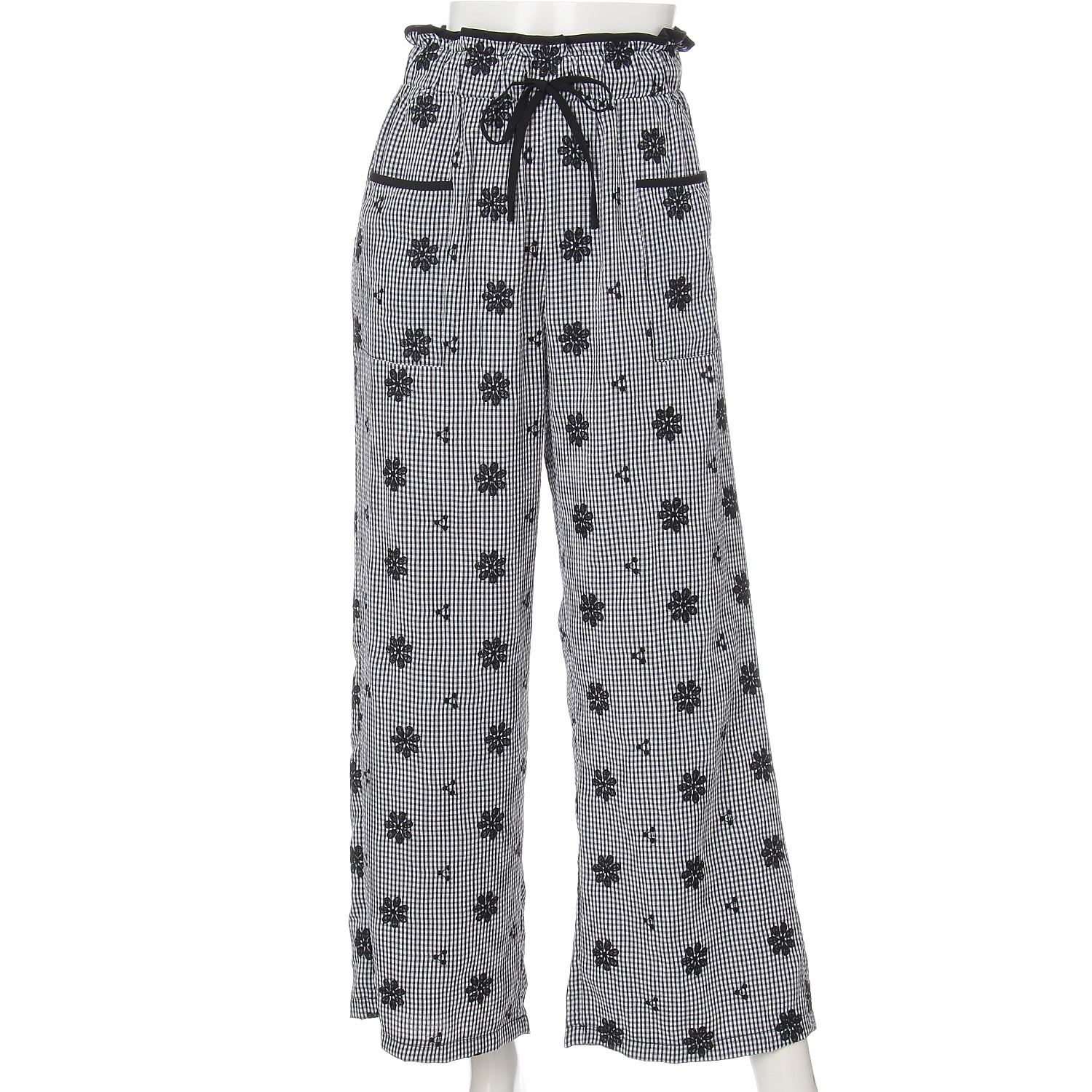 ギンガムワイドパンツ