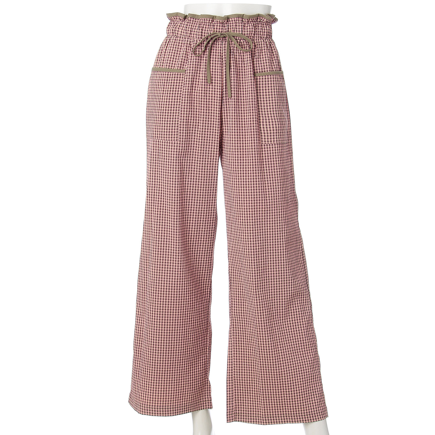 ギンガムワイドパンツ - 画像1