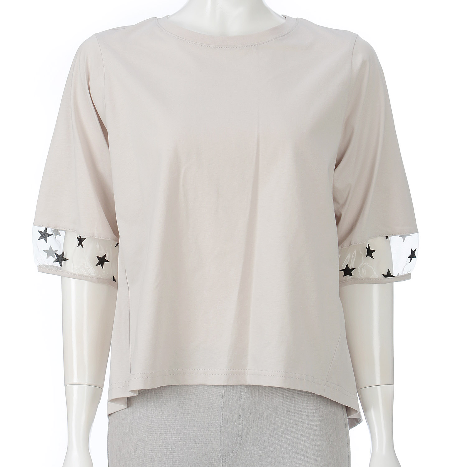 袖星レースカットソー - 画像1