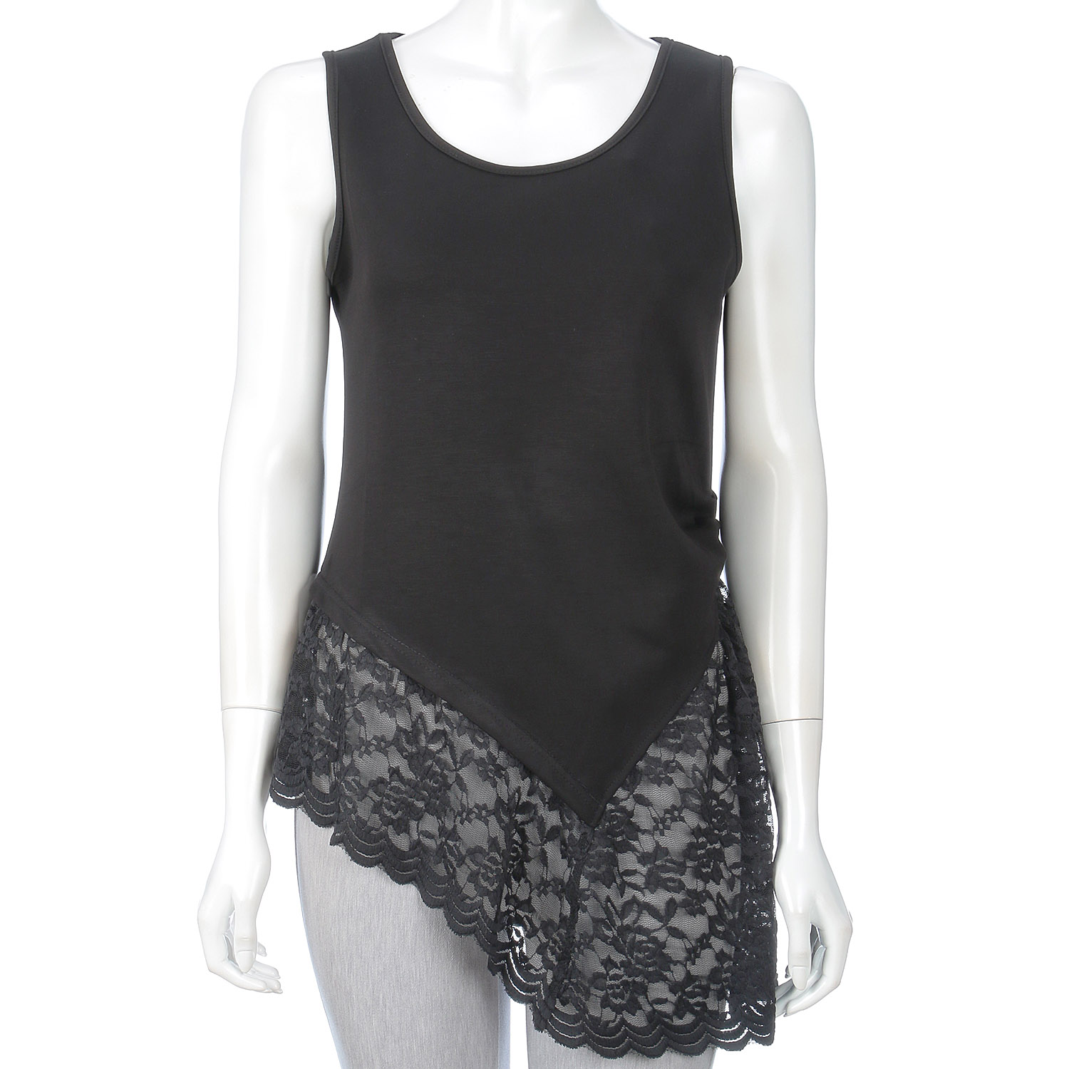 VERITE アシンメトリーレースタンクトップ - 画像2