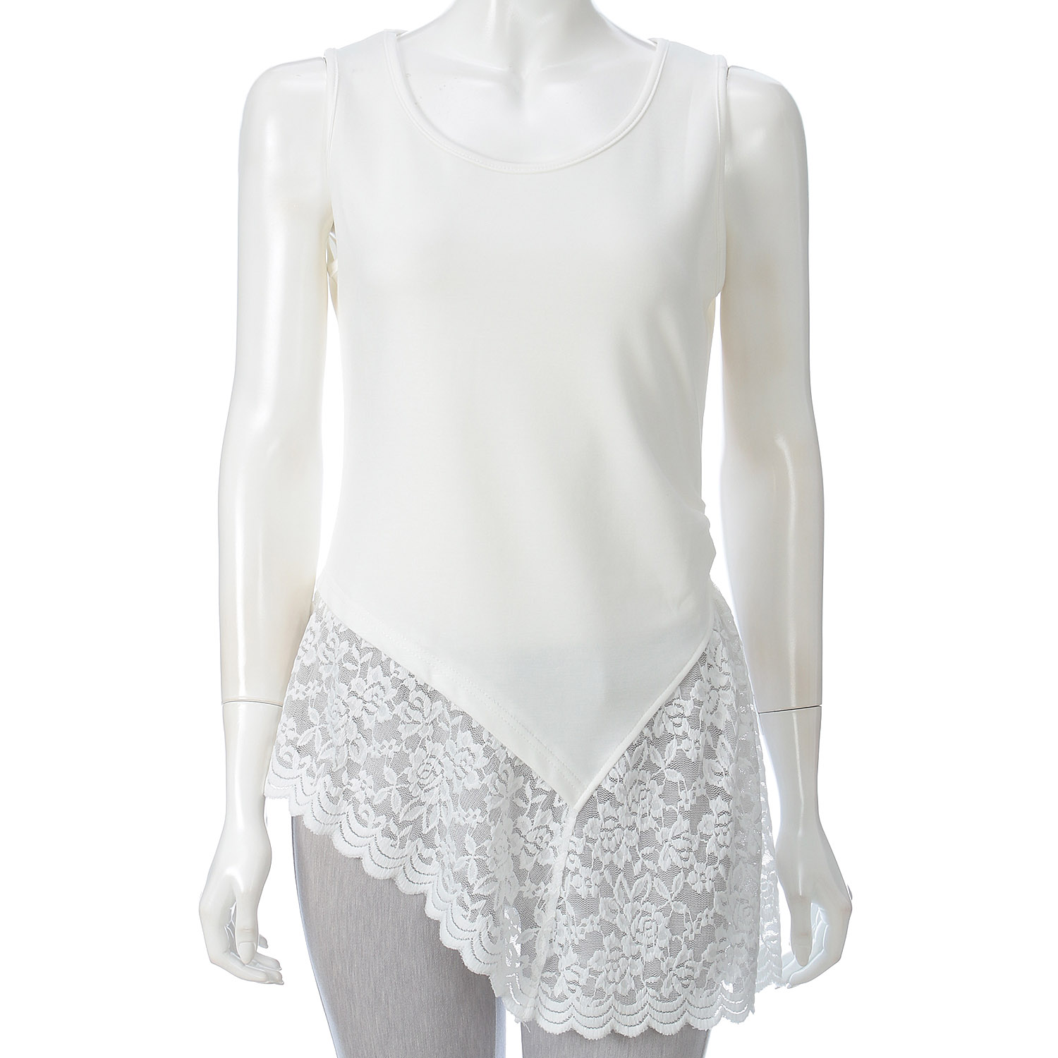 VERITE アシンメトリーレースタンクトップ - 画像1