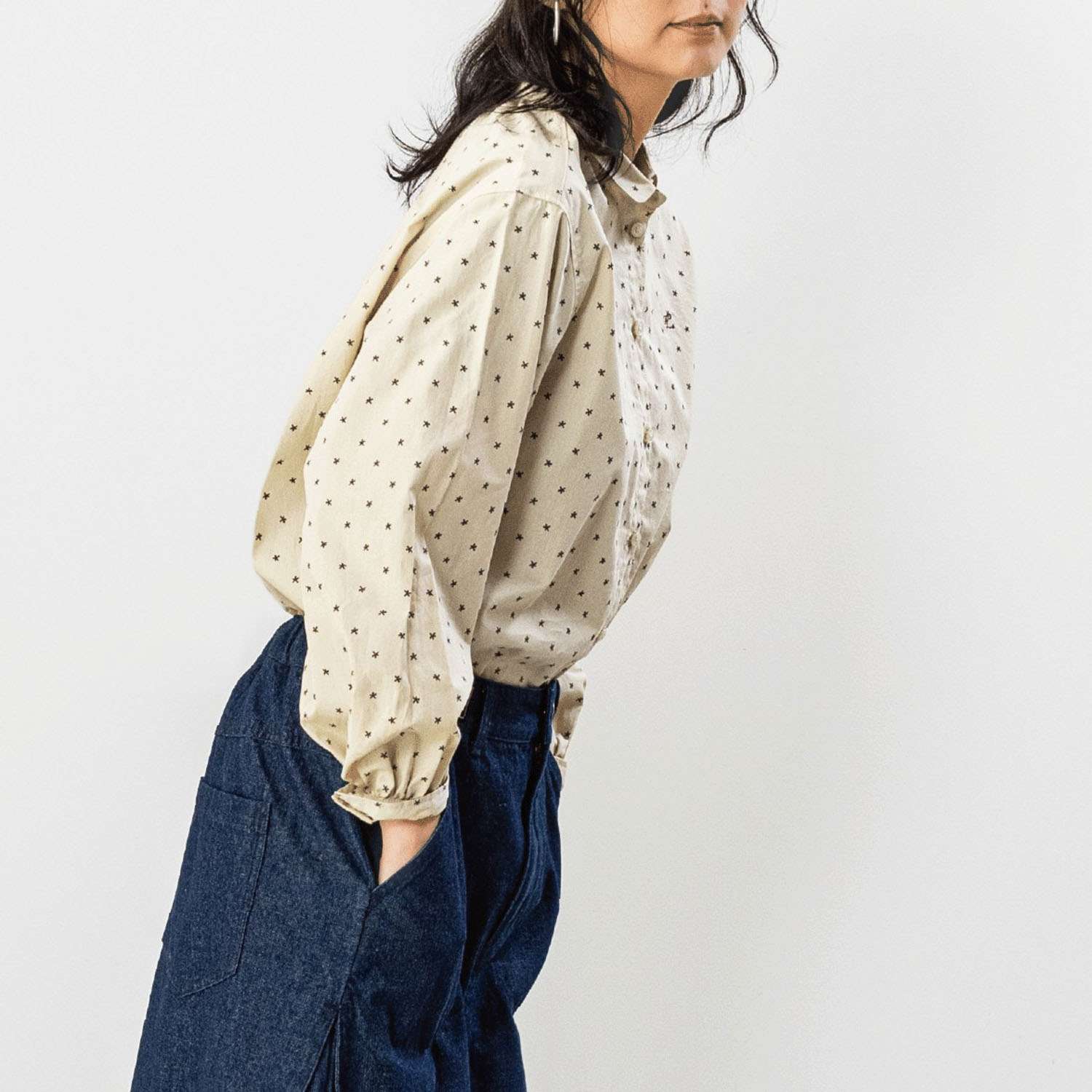 Northern Truck 小花柄ギャザーブラウス - 画像4