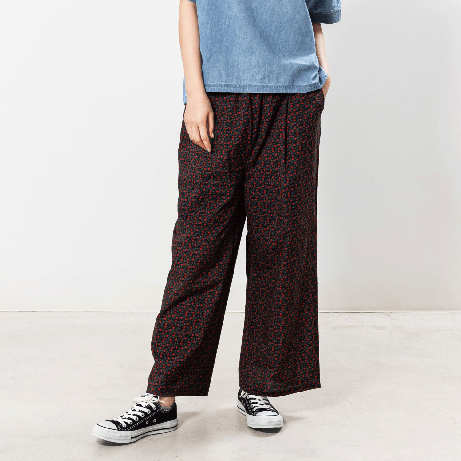 【4月中旬頃入荷予定】Northern Truck フラワープリントワイドパンツ - 画像2