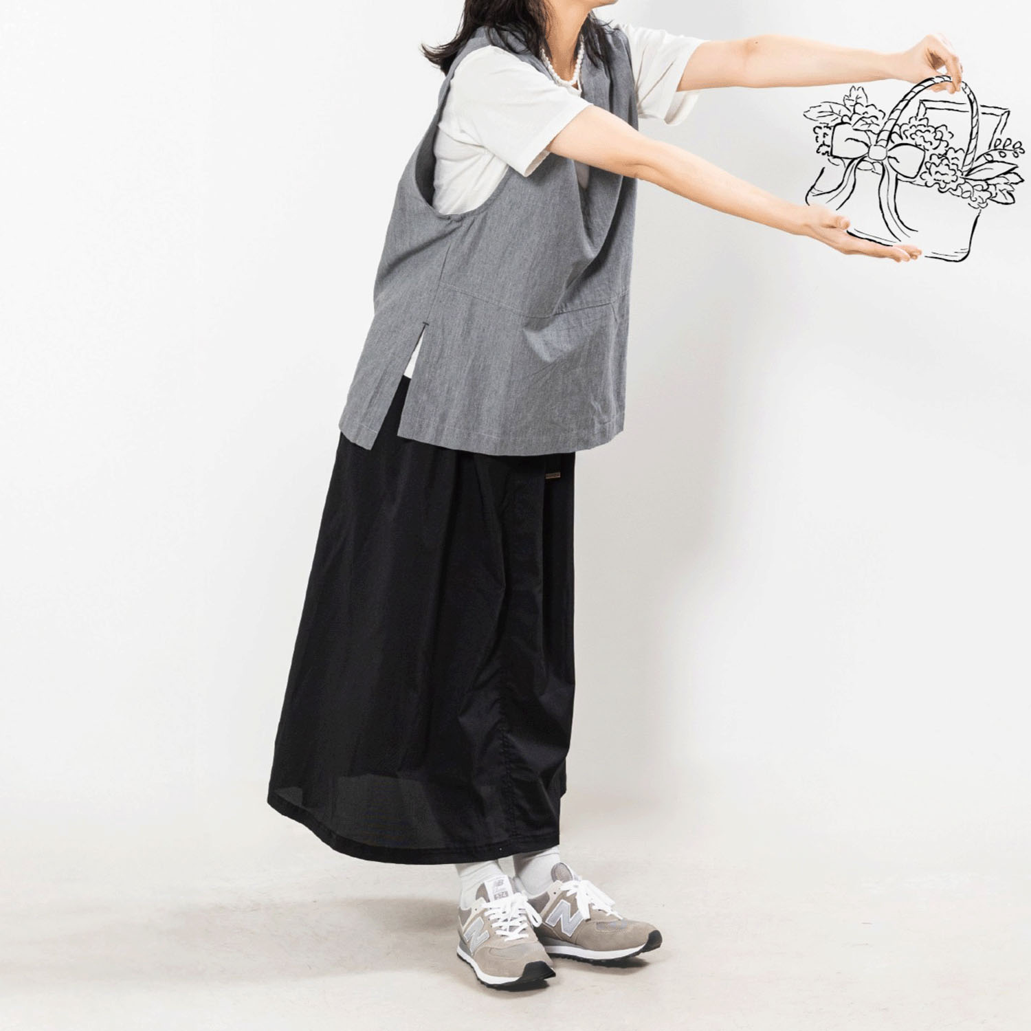 【4月中旬頃入荷予定】Northern Truck タックギャザースカート - 画像4